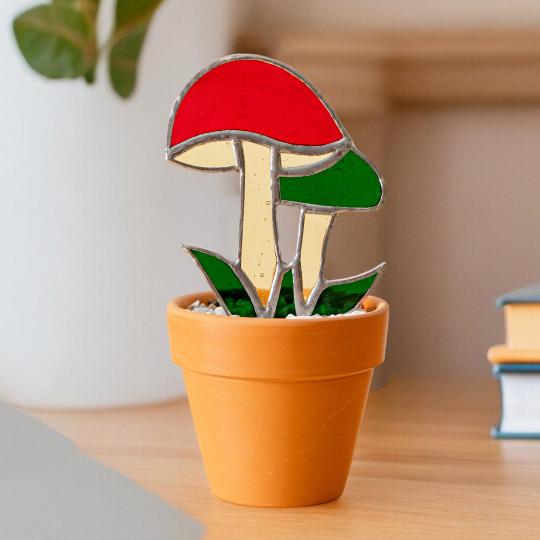 Stained Glass Mushroom Plant Stakes glass for Stained Glass Garden F49