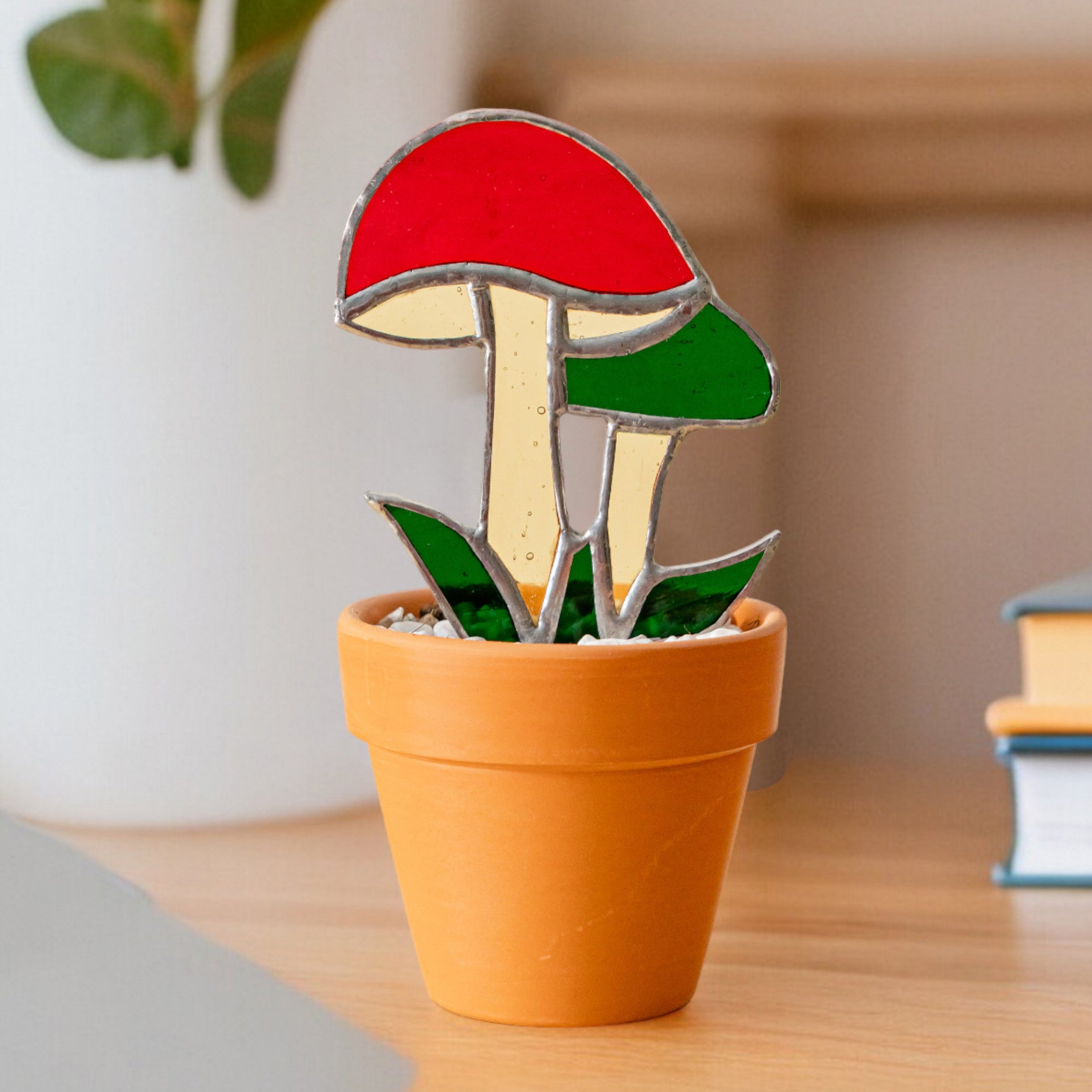 Stained Glass Mushroom Plant Stakes glass for Stained Glass Garden F49