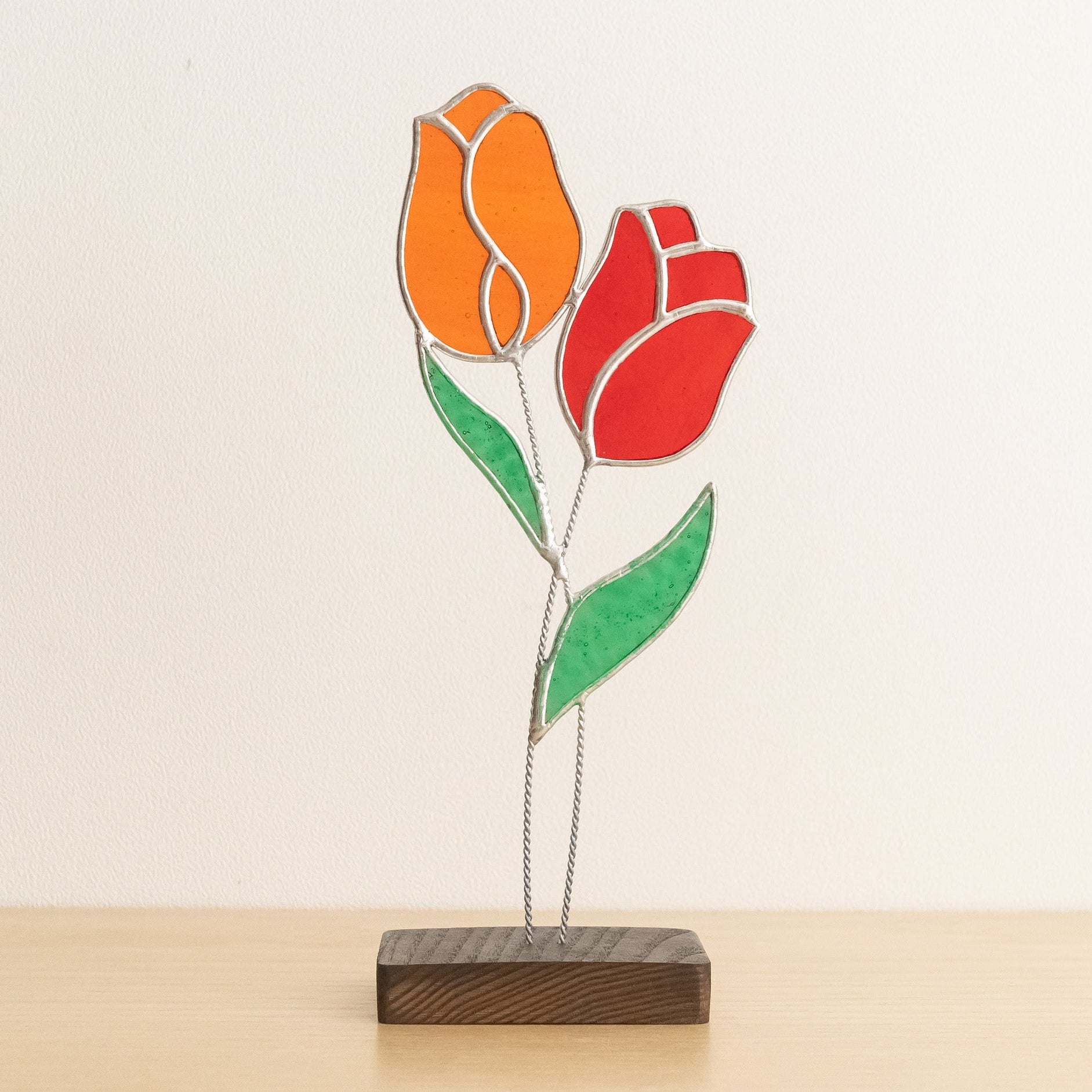 Stained Glass Flower Table Decor, Stained glass flowers Q29