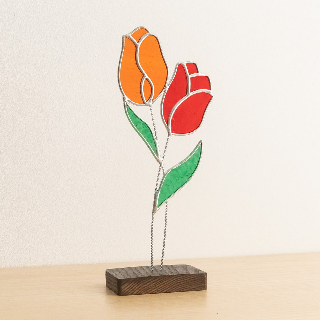 Stained Glass Flower Table Decor, Stained glass flowers Q29