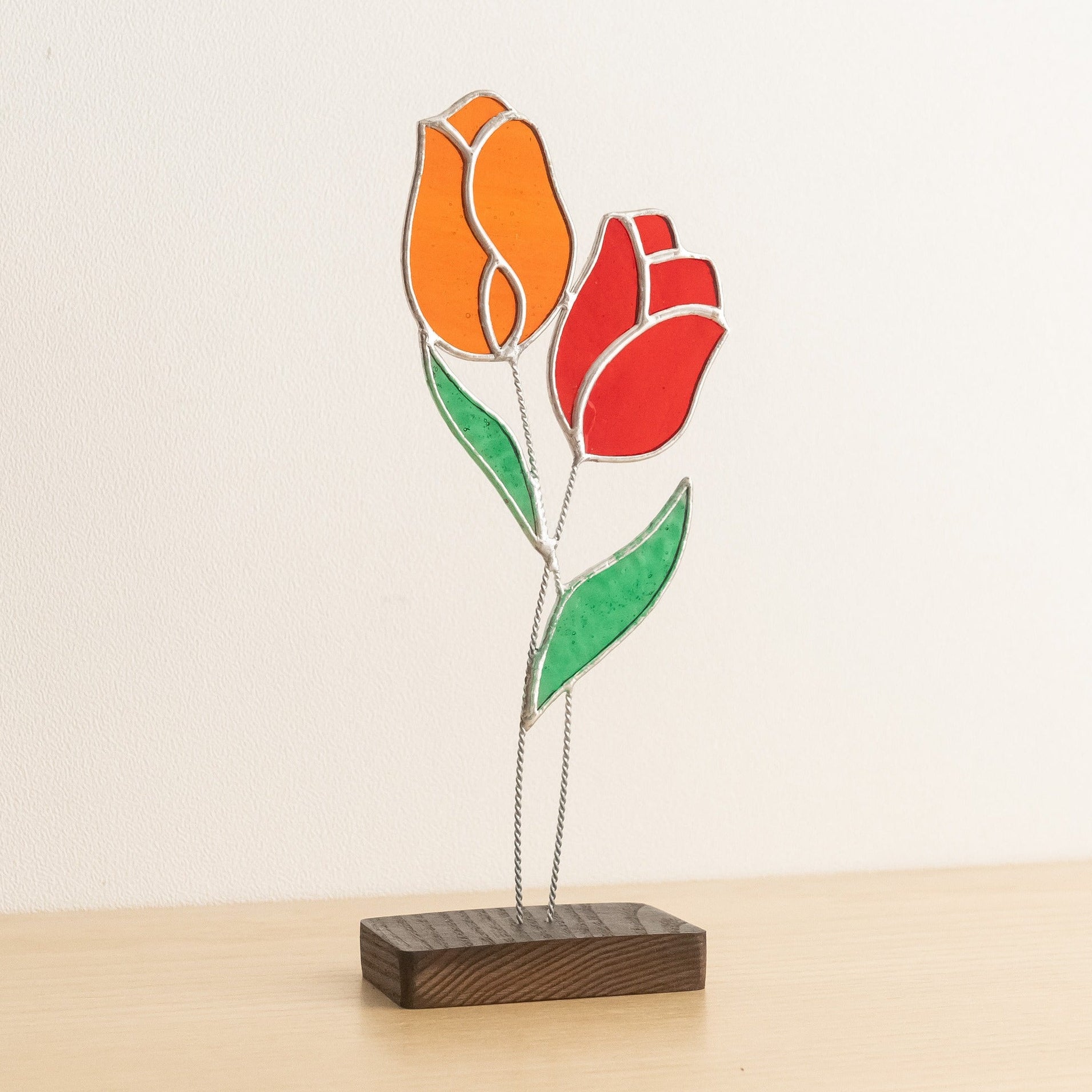 Stained Glass Flower Table Decor, Stained glass flowers Q29