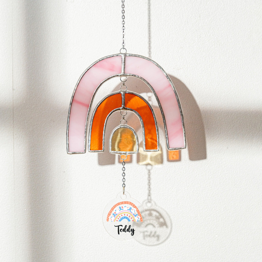 Personalized Rainbow Pet Memorial Stained Glass Suncatcher for Rainbow Pet Decor Q30