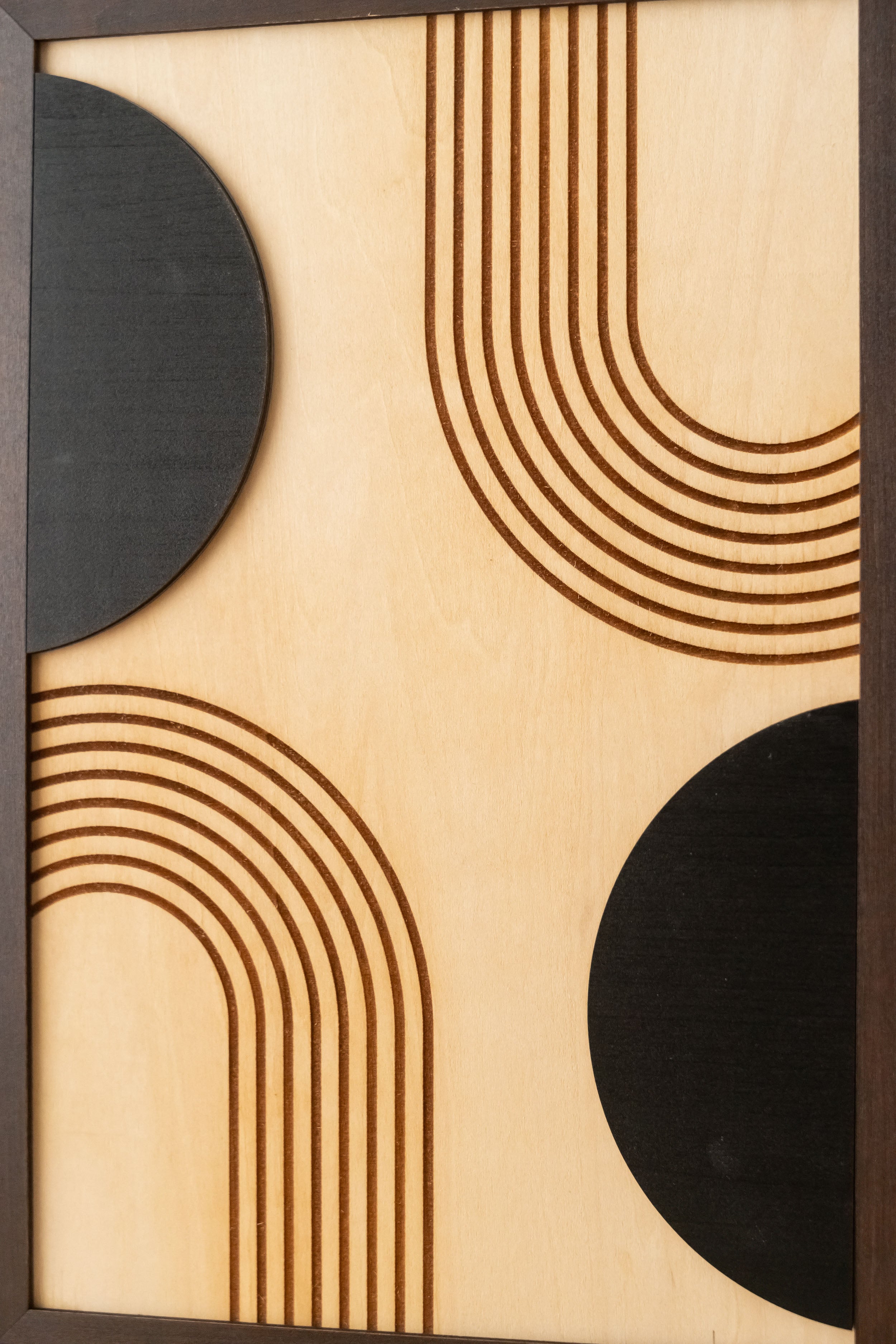 Arte de pared de madera con sol y luna para una decoración bohemia celestial 