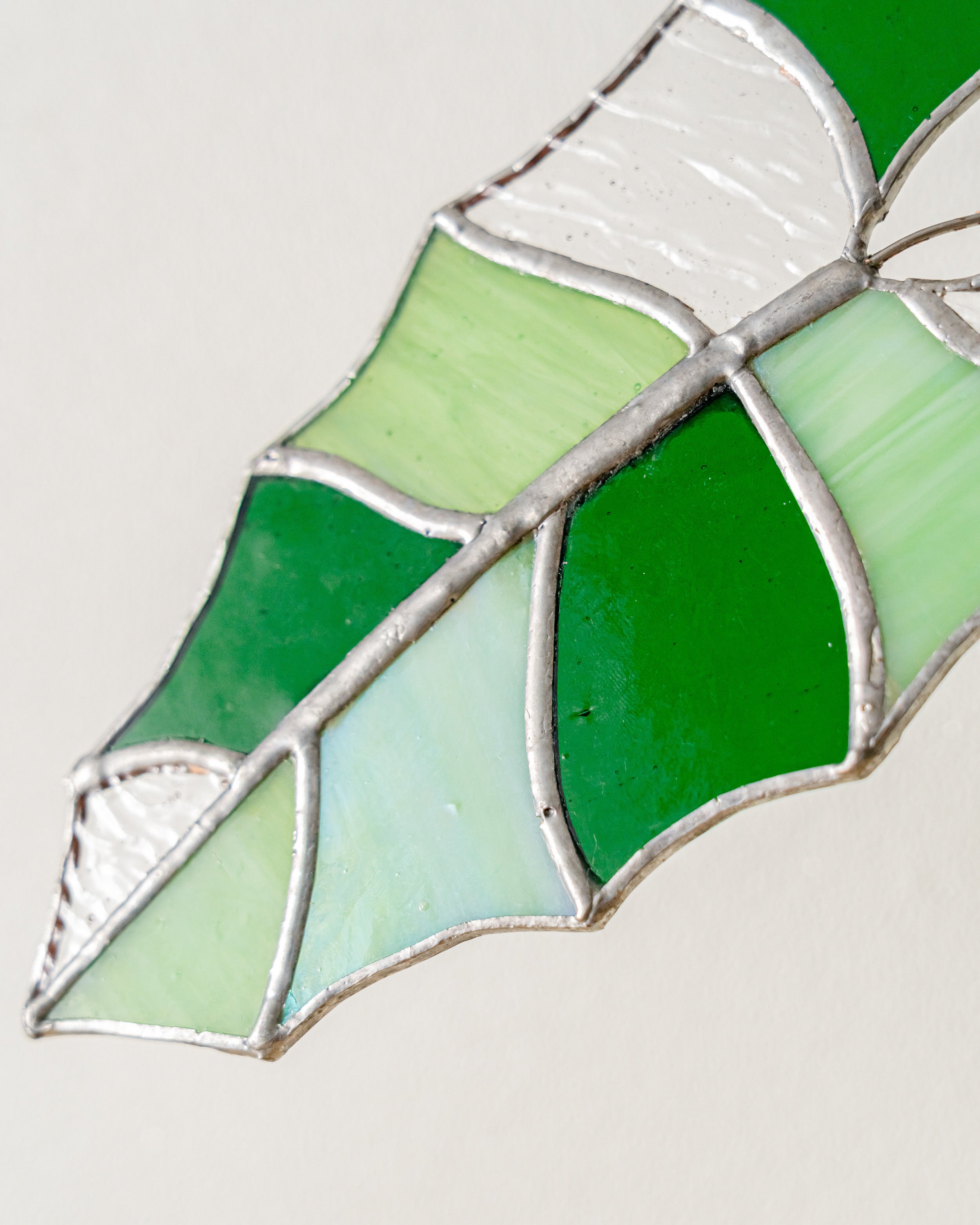 Monstera Leaf Stained Glass Suncatcher