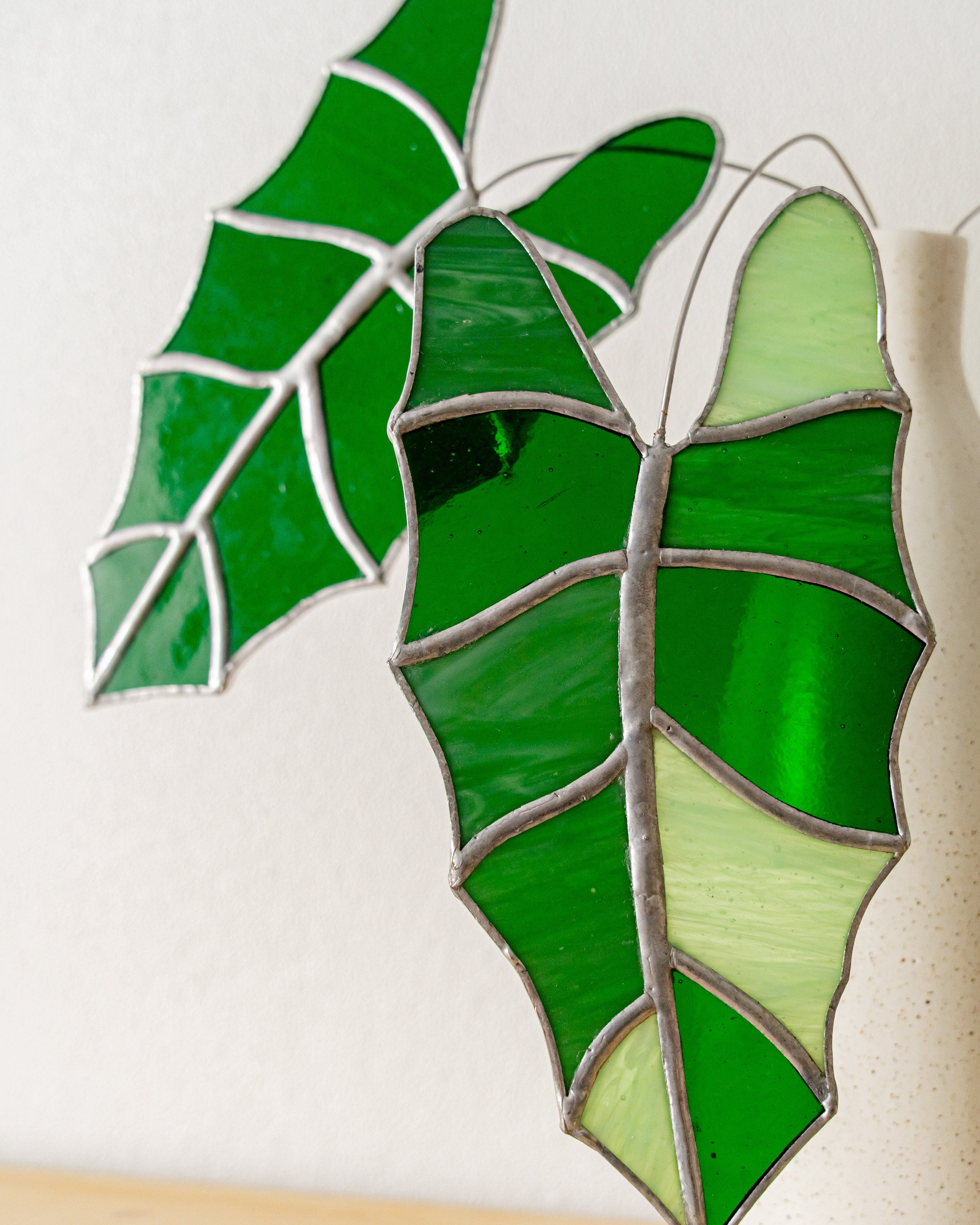 Monstera Leaf Stained Glass Suncatcher