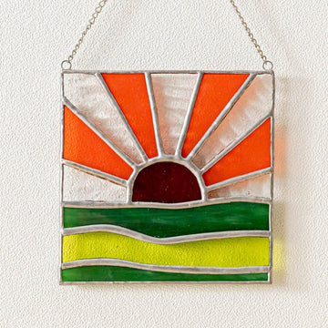 Stained Glass Sunrise Suncatcher Glass for Suncatcher Stained Glass F25