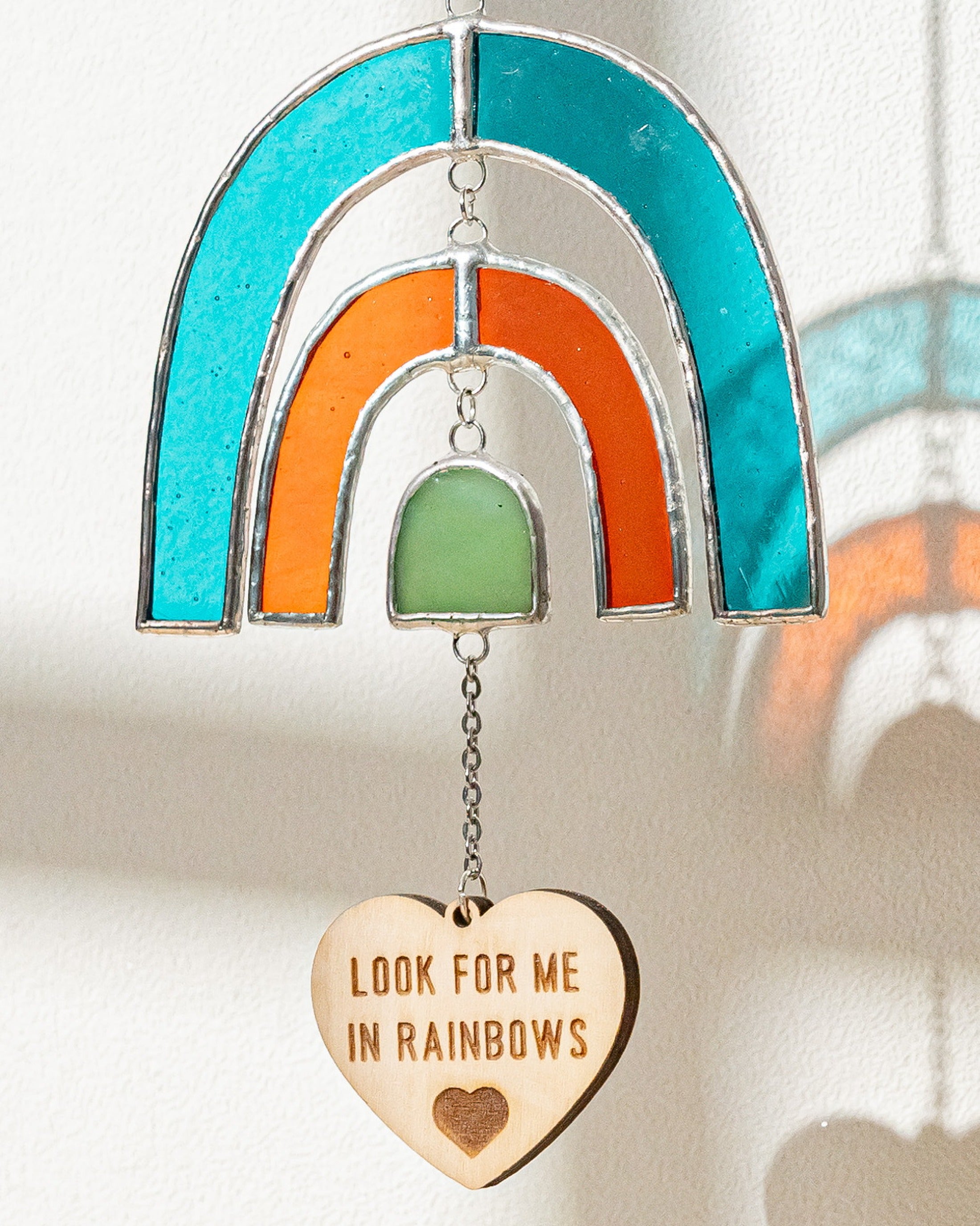Stained Glass Pet Memorial Rainbow Suncatcher for Window Decor Q12
