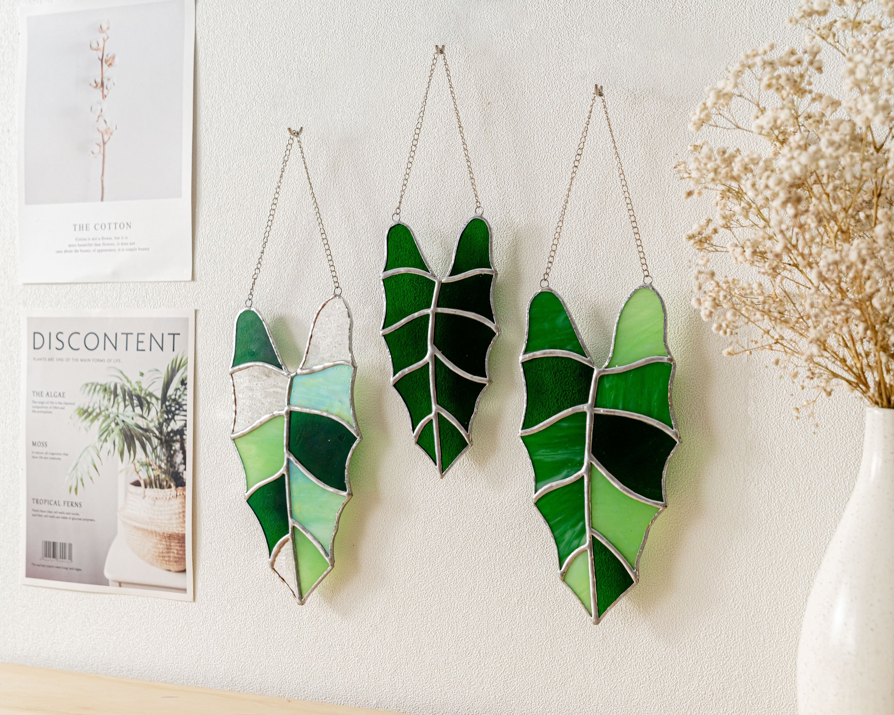 Variegated Monstera Stained Glass Suncatcher For Garden Decor