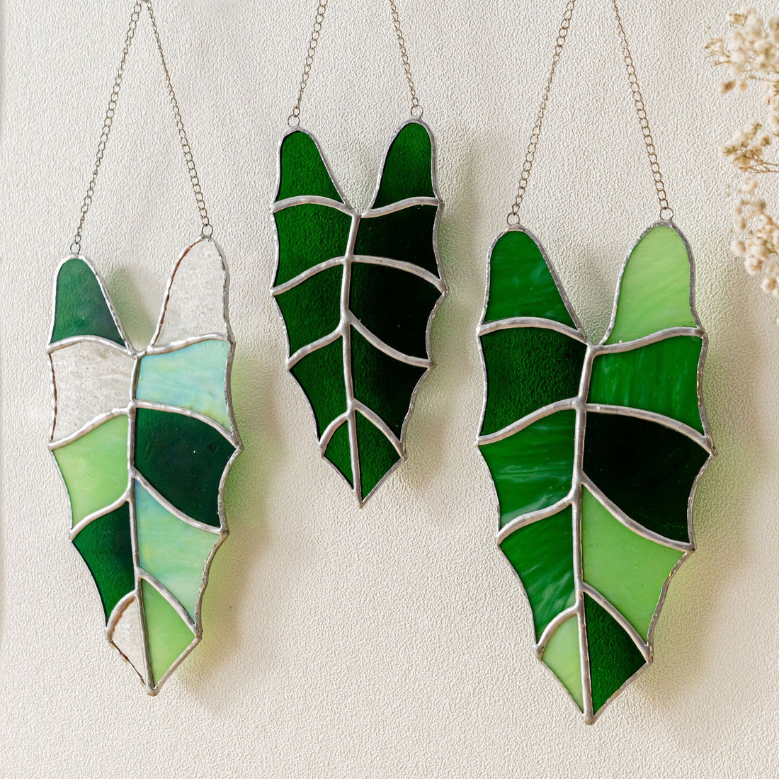Leaf Stained Glass for Tropical style art, boho F37
