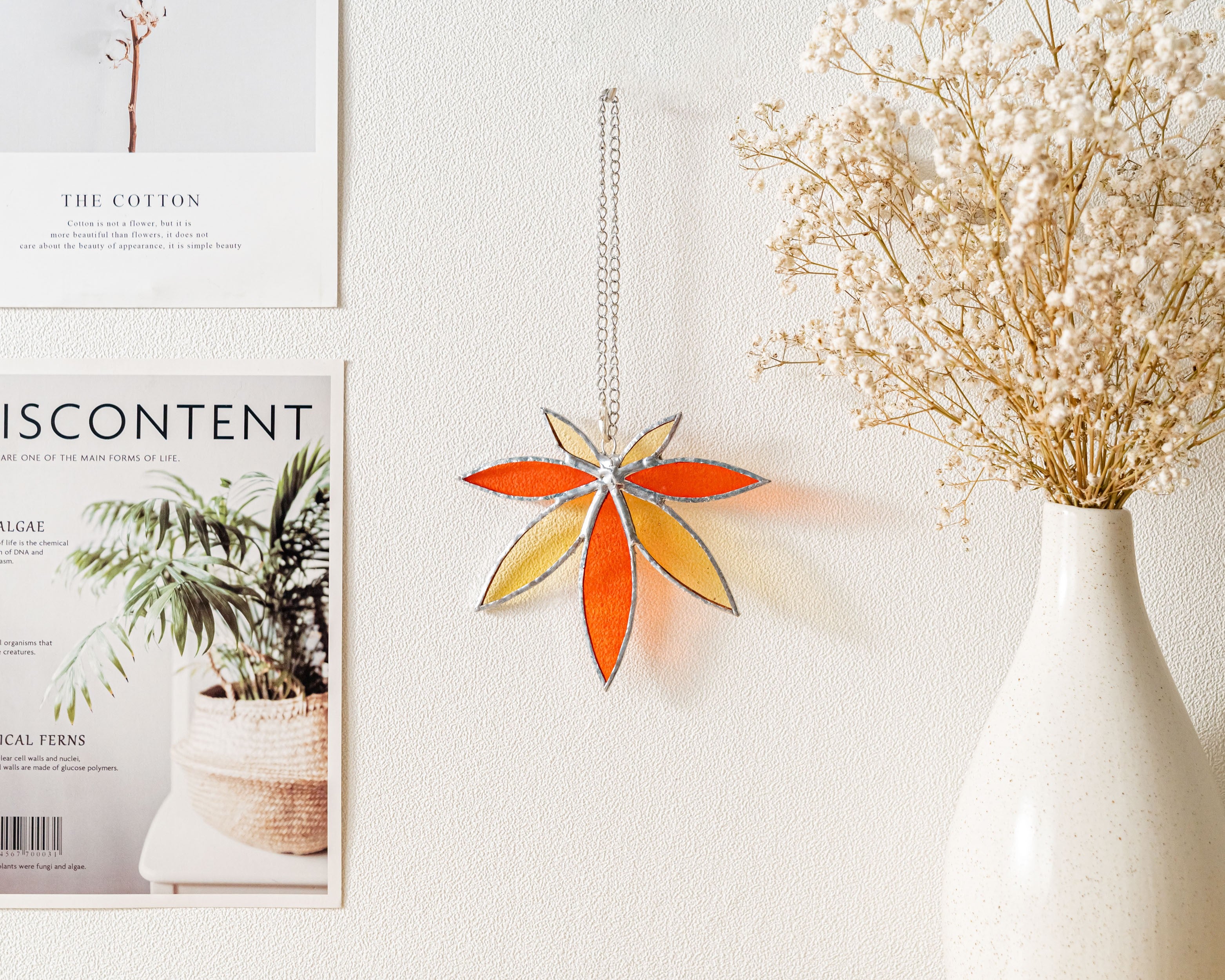 Leaf Stained Glass decor and Wall Hanging F05