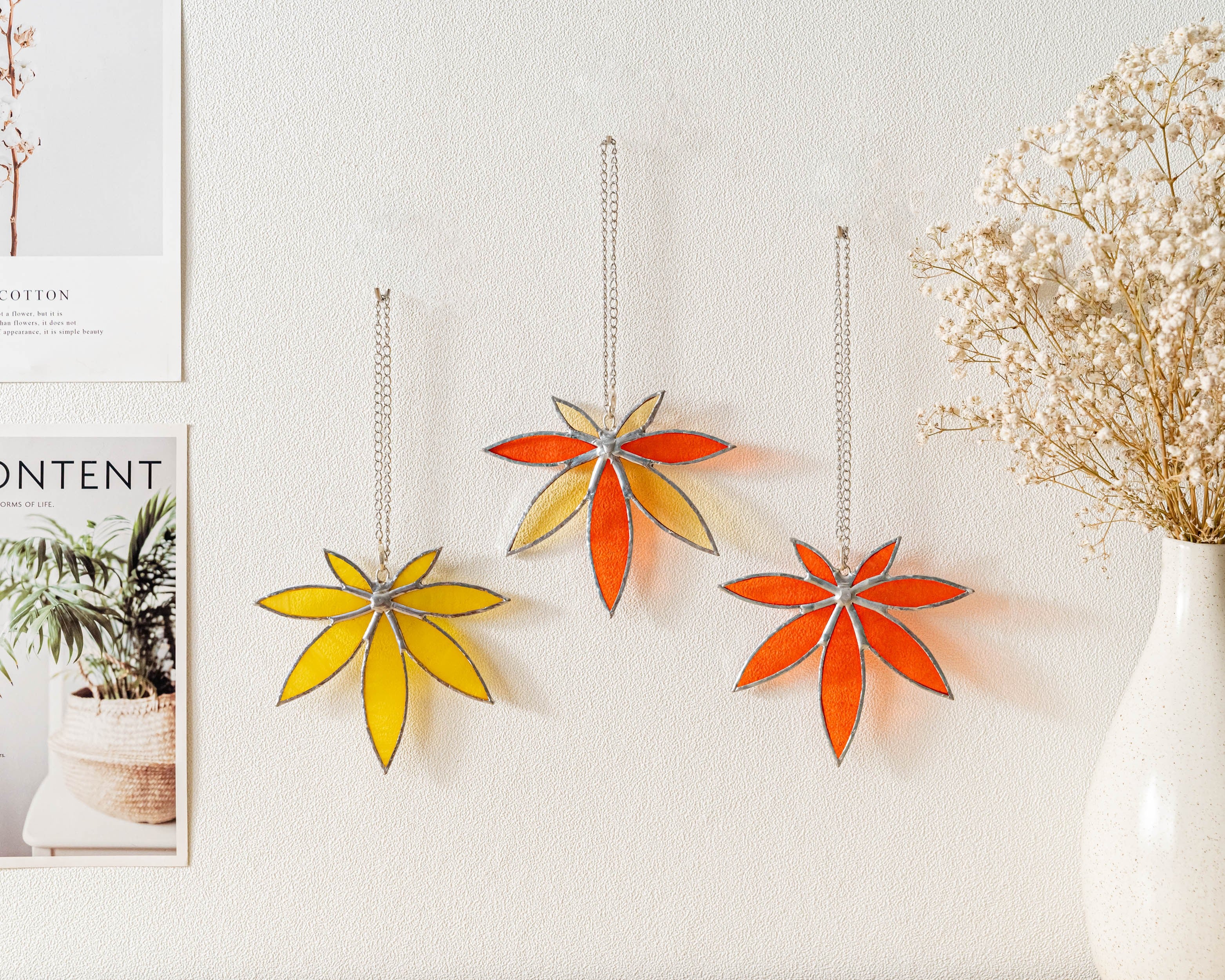 Plant Lover Gift Stained Glass Leaves Suncatcher