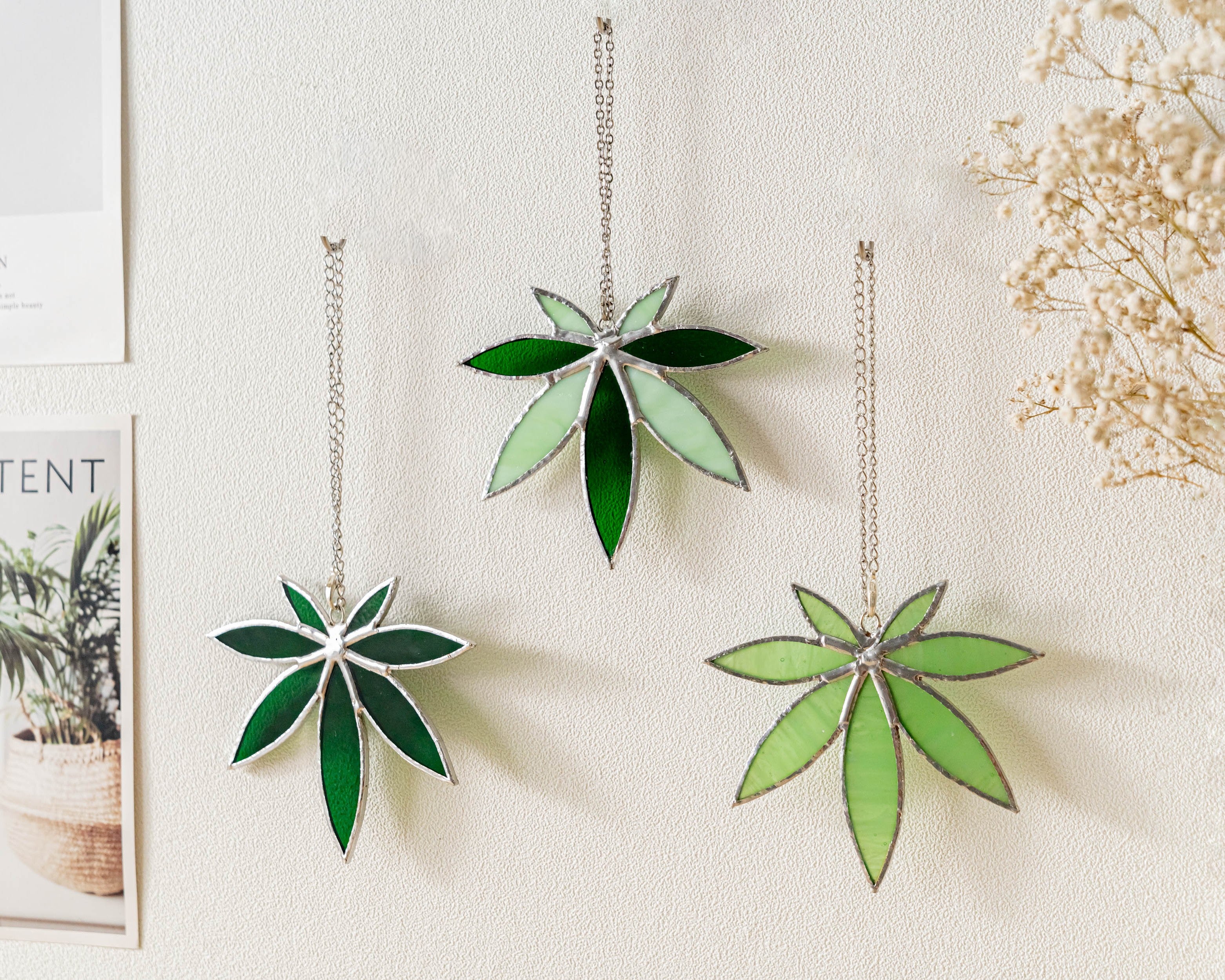 Glass Leaf Window Decor Suncatcher for Home and Garden Gifts