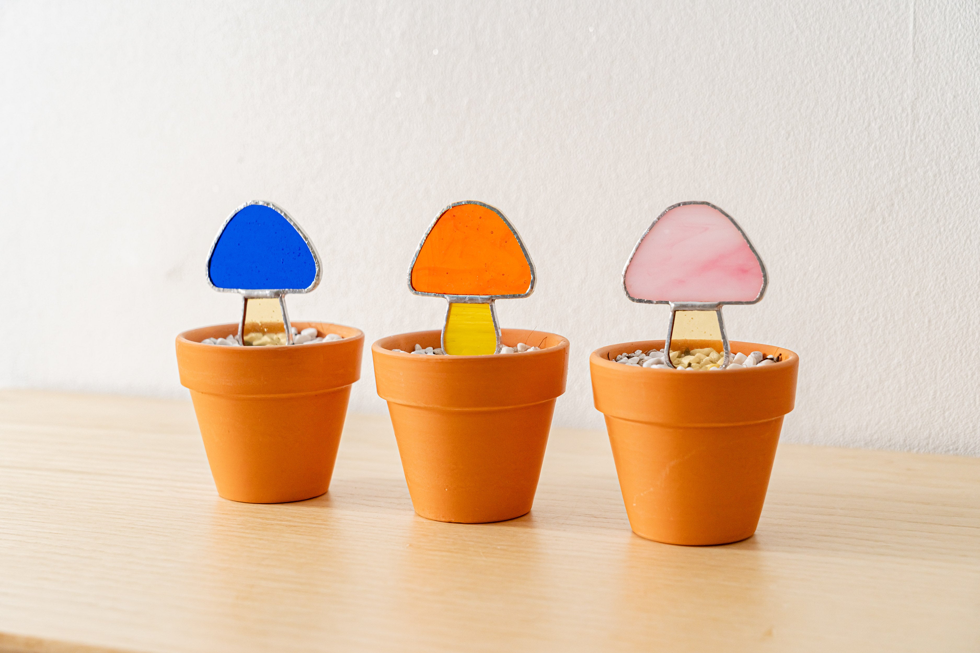 Plant Accessories Stained Glass Mushroom Plant Stakes Home Decor