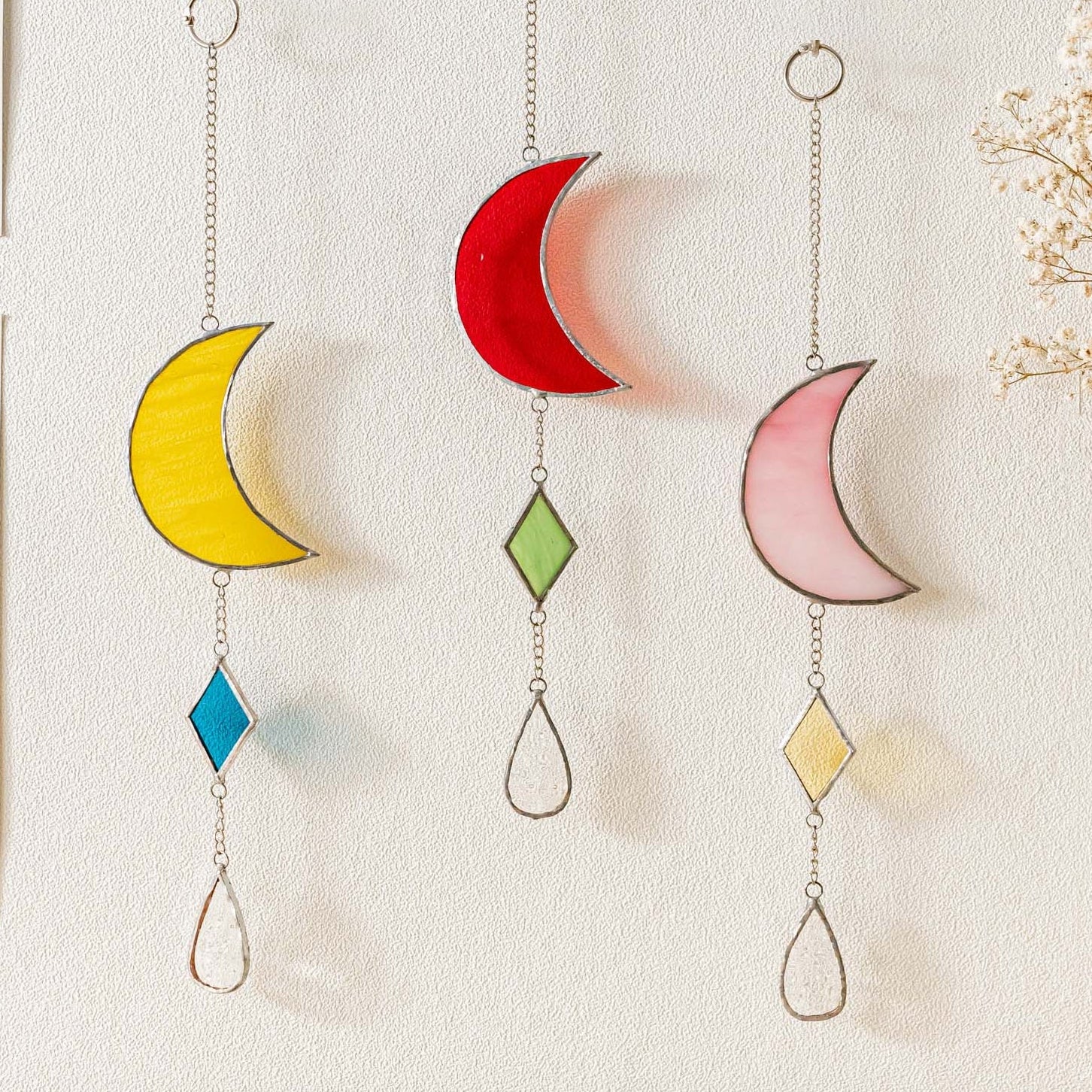 Moon Stained Glass Suncatcher for Stained glass window F38