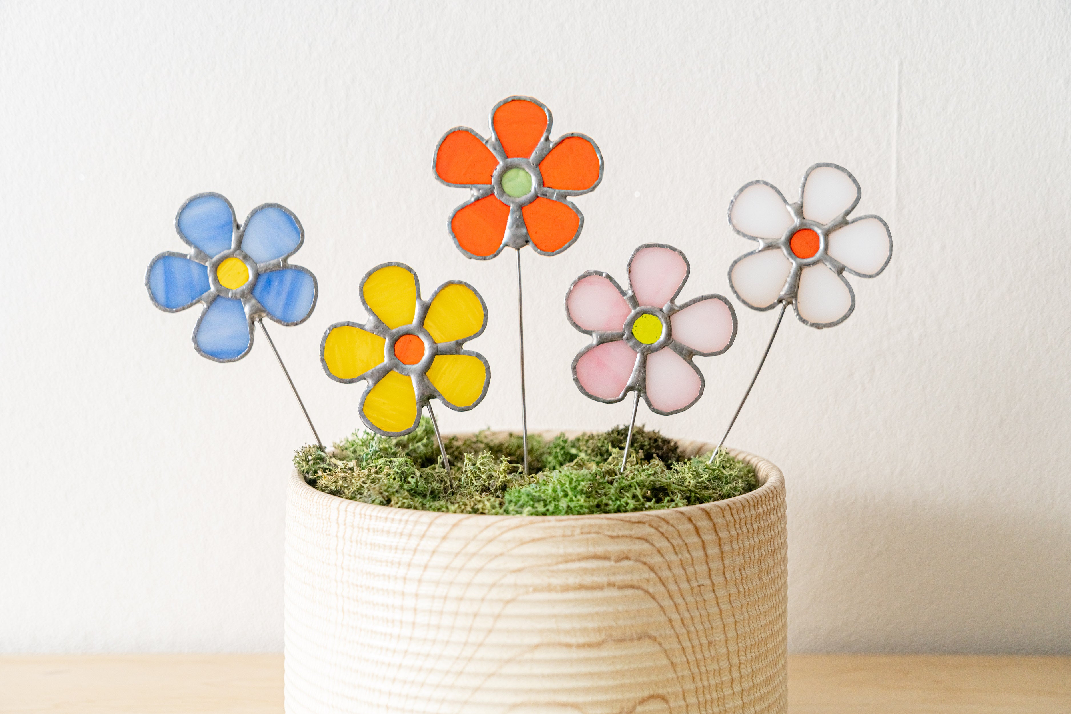 Stained Glass Flower Plant Stakes glass for Plant Stakes F39