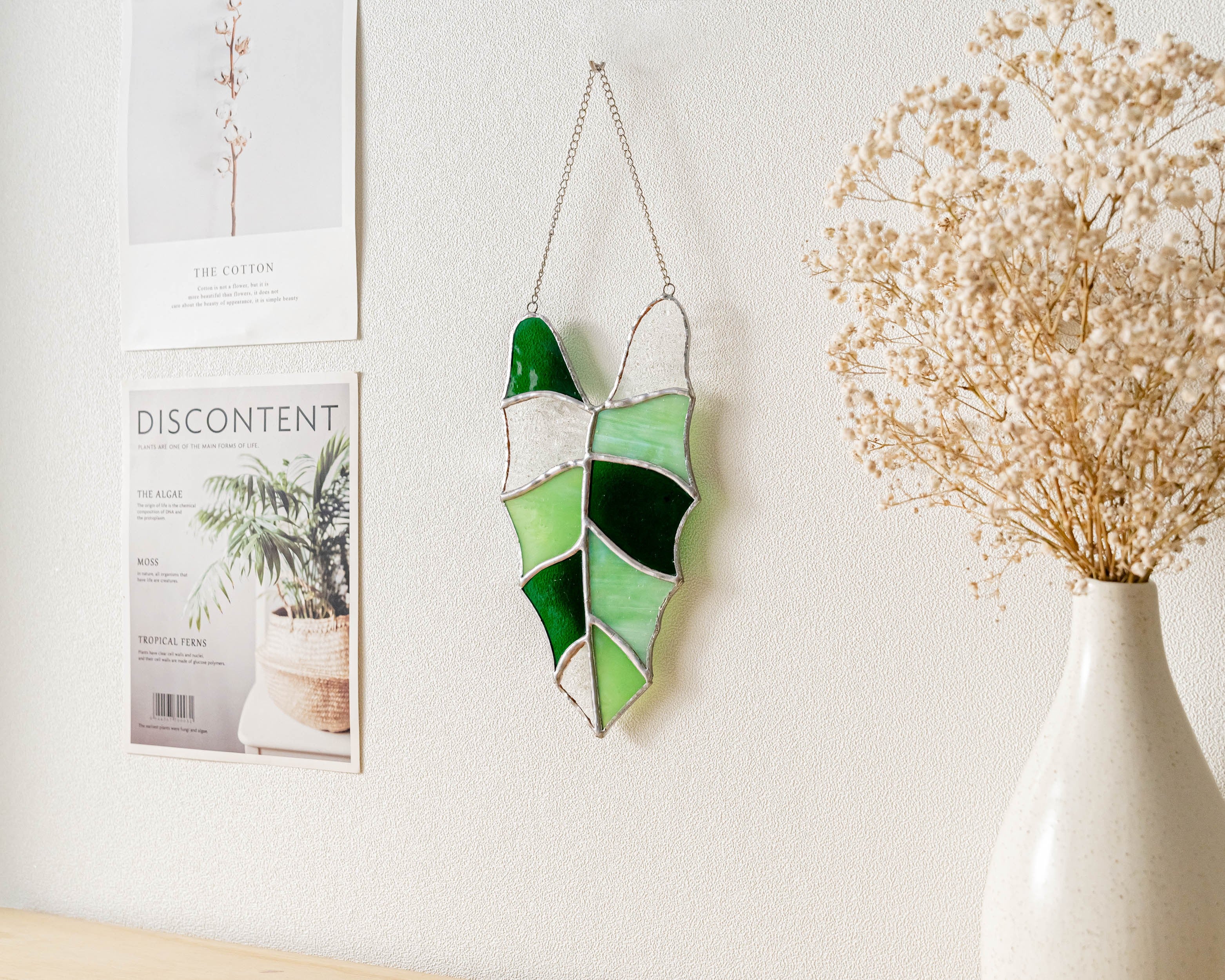 Variegated Monstera Stained Glass Suncatcher For Garden Decor