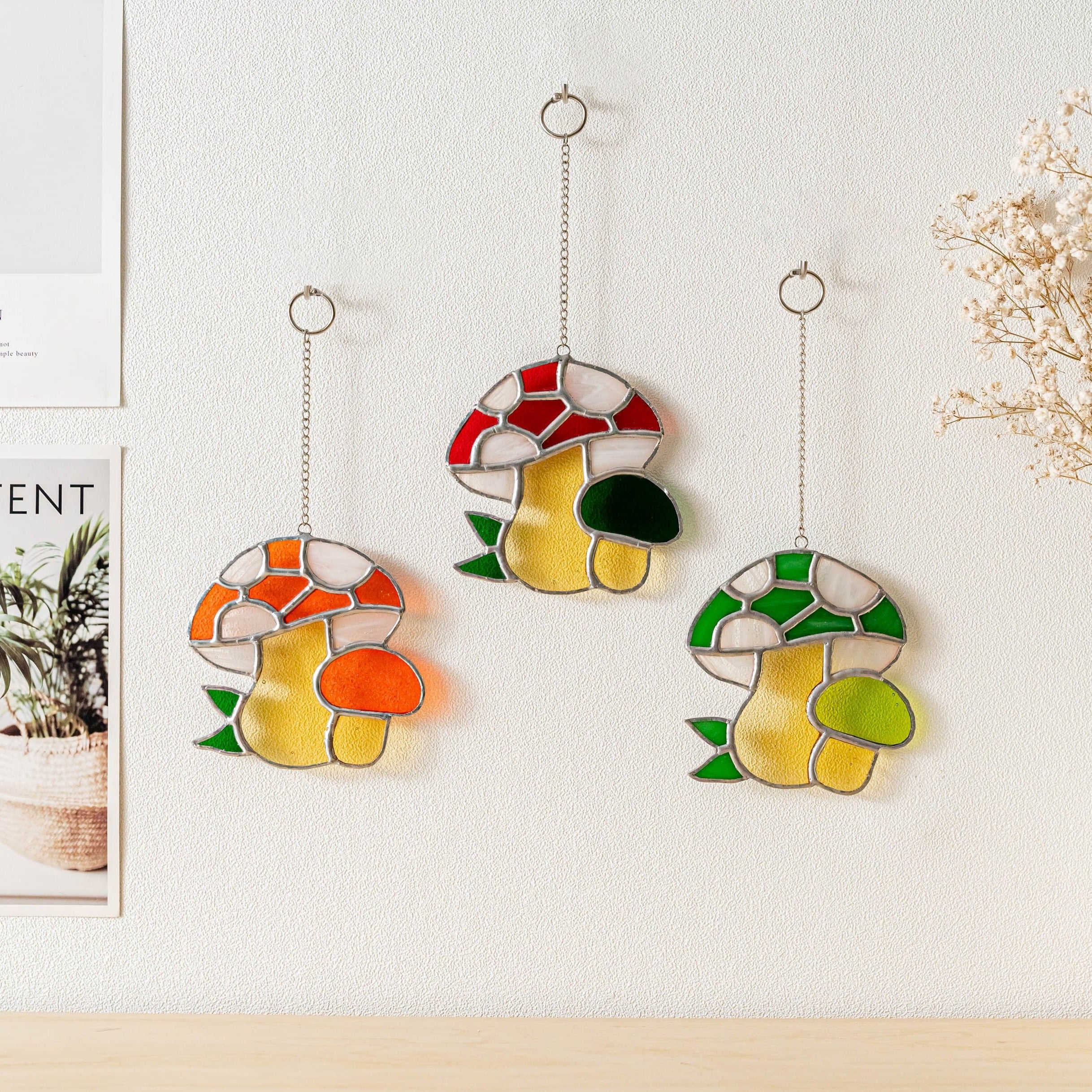 Glass Mushroom Decor or Handcrafted Stained Glass Art for Mushroom Lovers