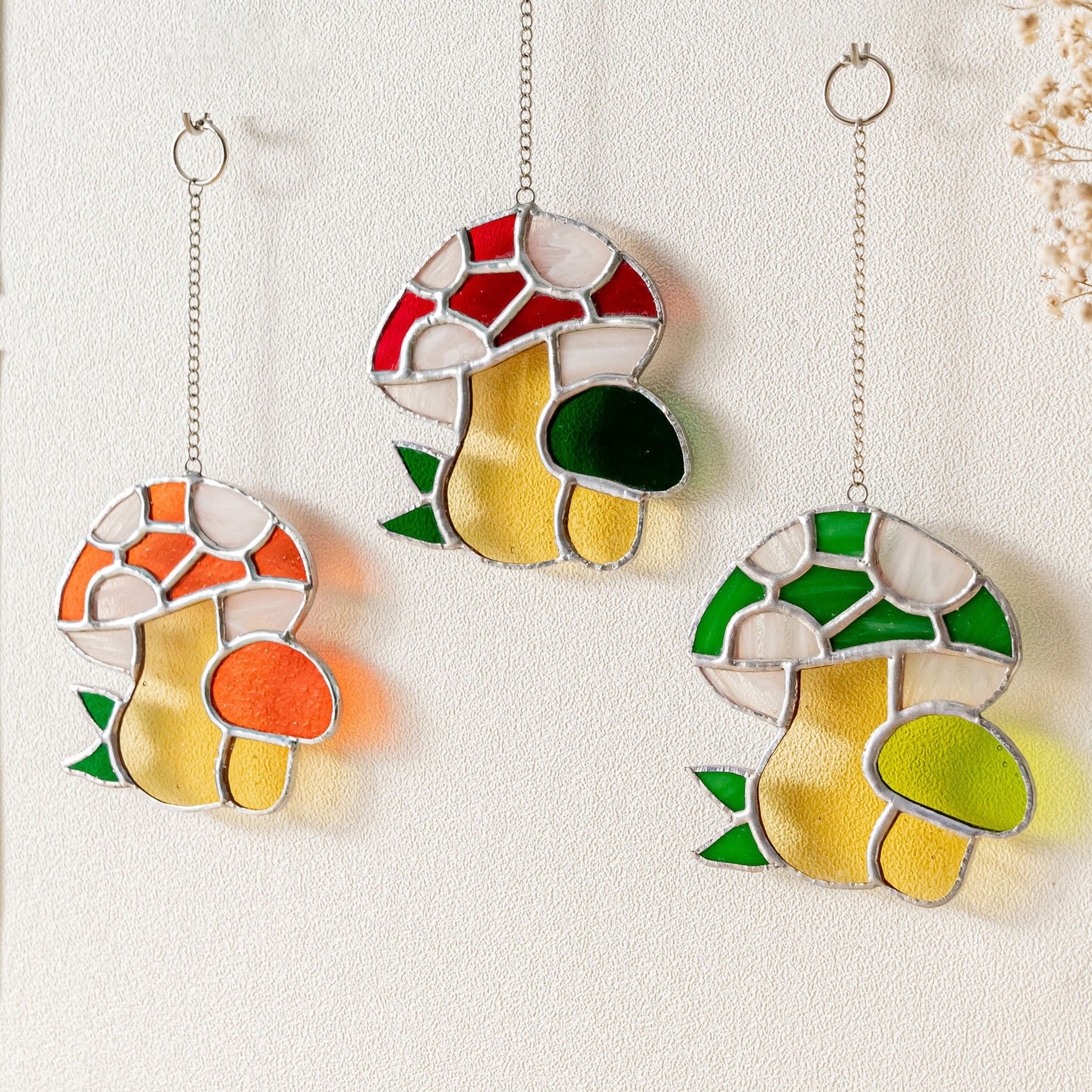 Mushroom Stained Glass decor and Plant Stained Glass F52