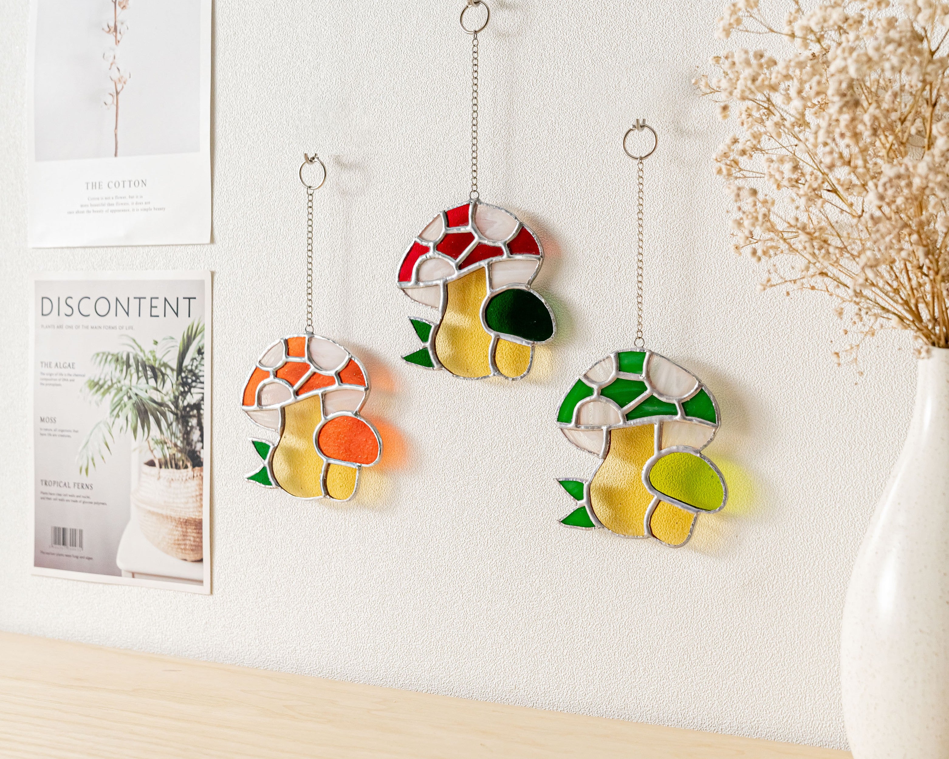 Mushroom Suncatcher or Stained Glass Art for Plant Lovers