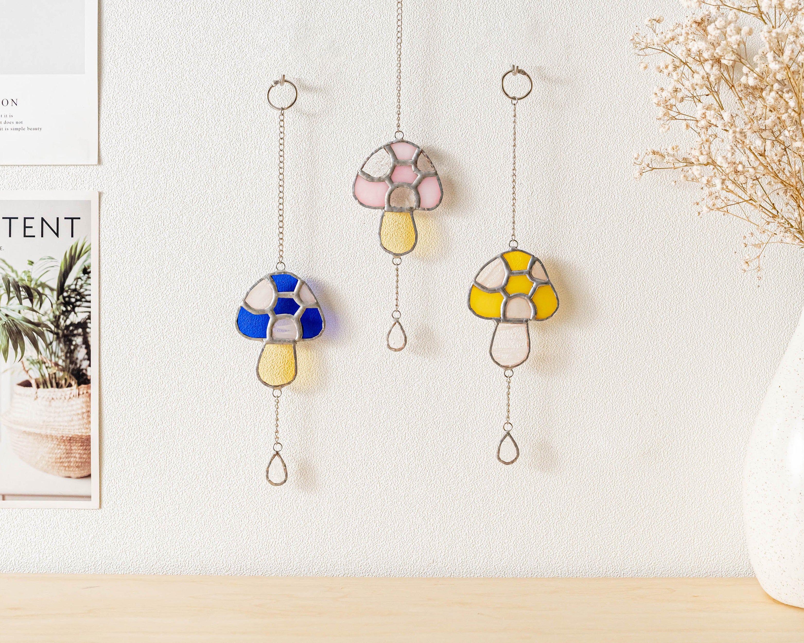 Mushroom Stained Glass decor and Plant Stained Glass F52