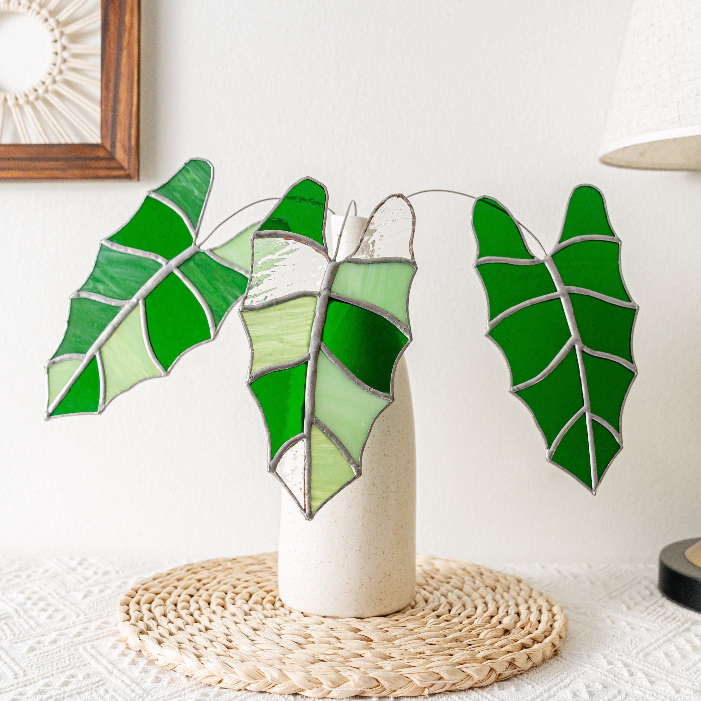 Monstera Leaf Stained Glass Suncatcher