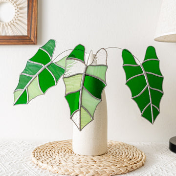 Monstera Leaf Stained Glass handmade for Tropical Home Decor F34