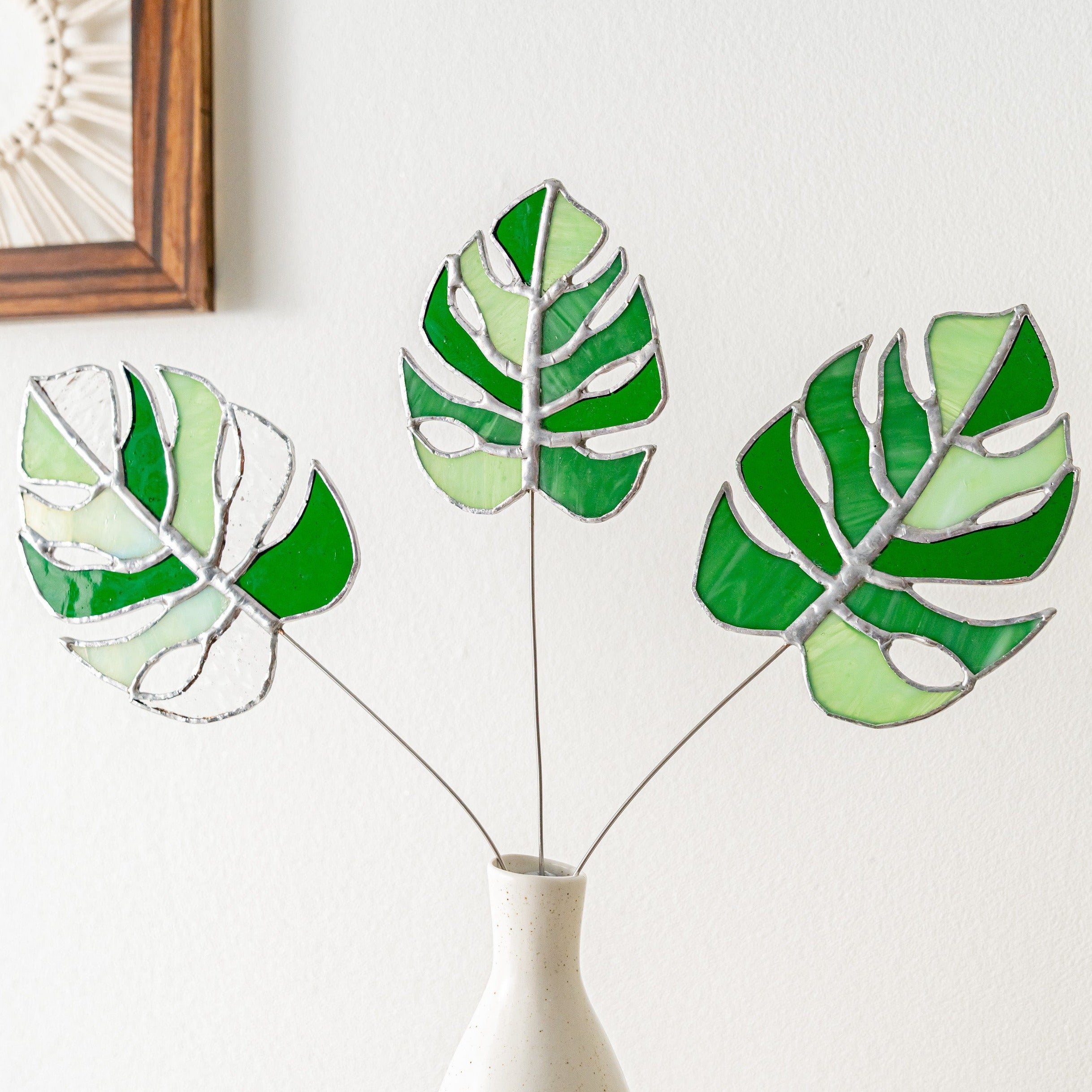 Stained Glass Leaves for Tropical Home Decor