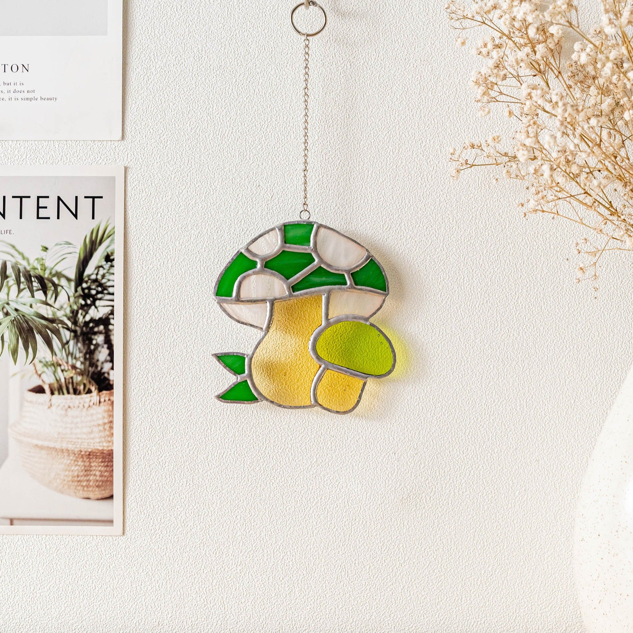 Mushroom Suncatcher or Stained Glass Art for Plant Lovers