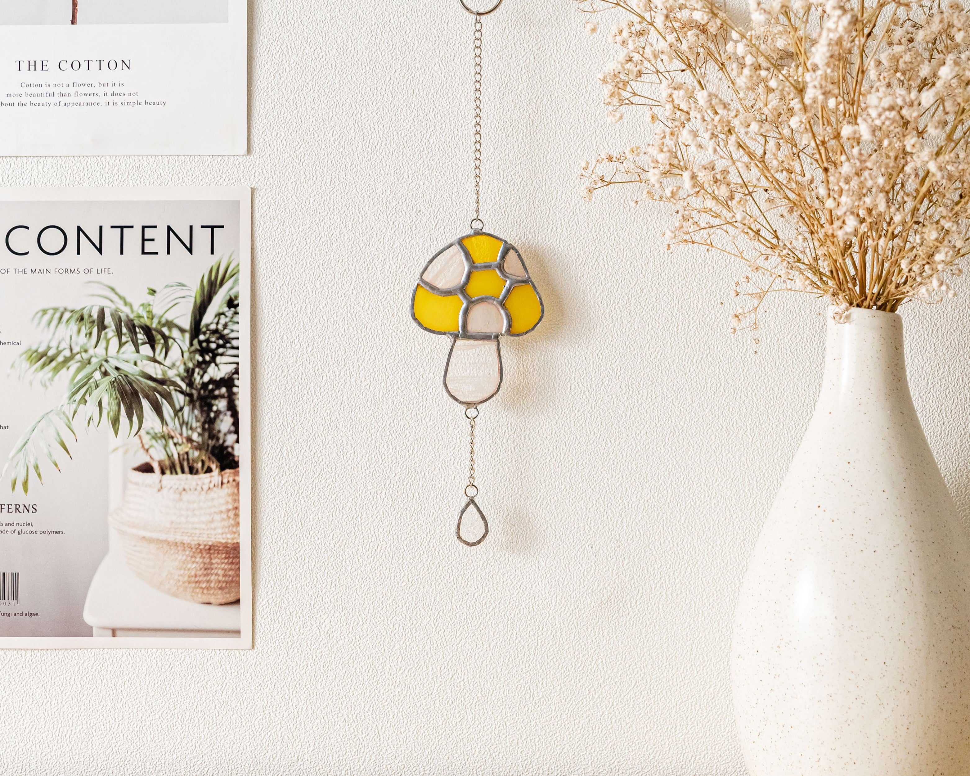 Mushroom Suncatcher or Stained Glass Art for Plant Lovers