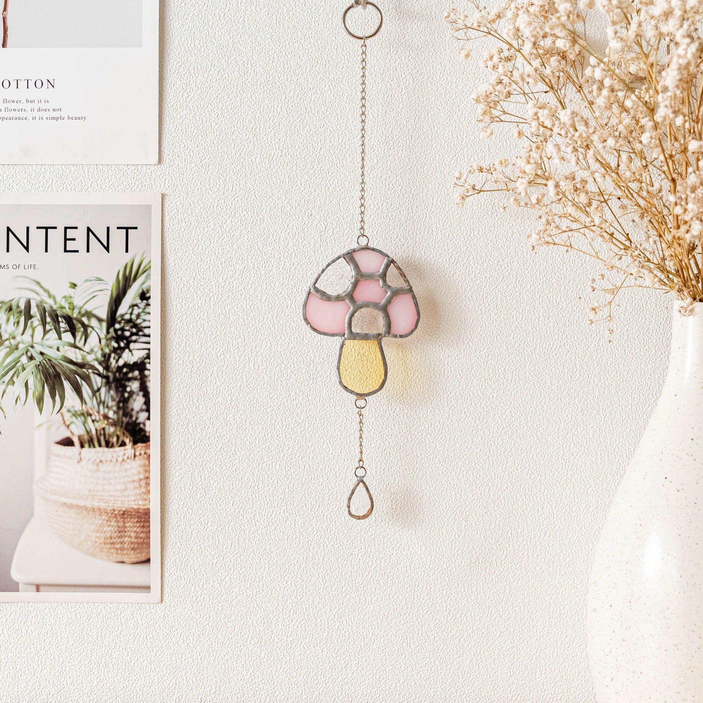 Mushroom Suncatcher or Stained Glass Art for Plant Lovers