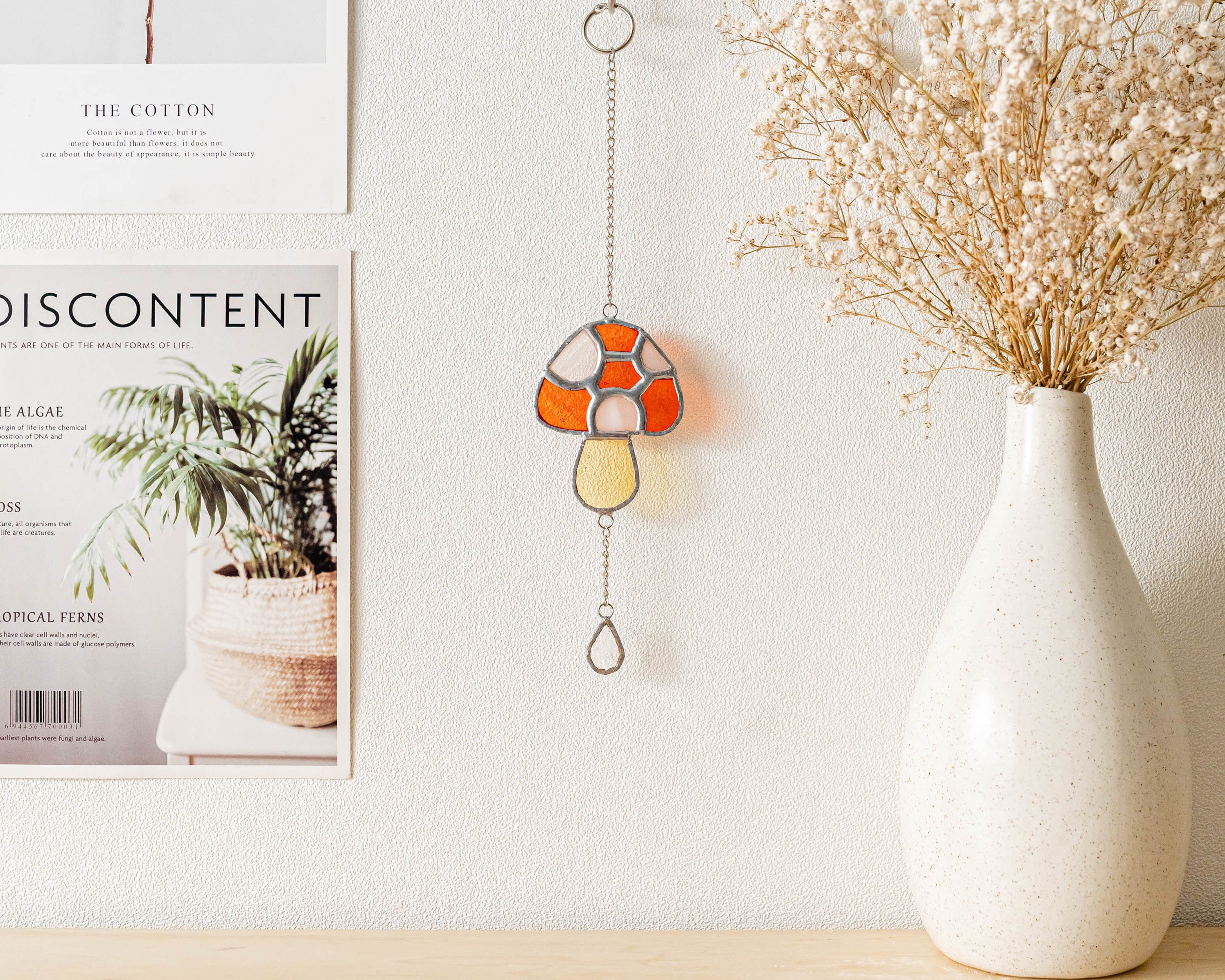 Mushroom Suncatcher or Stained Glass Art for Plant Lovers