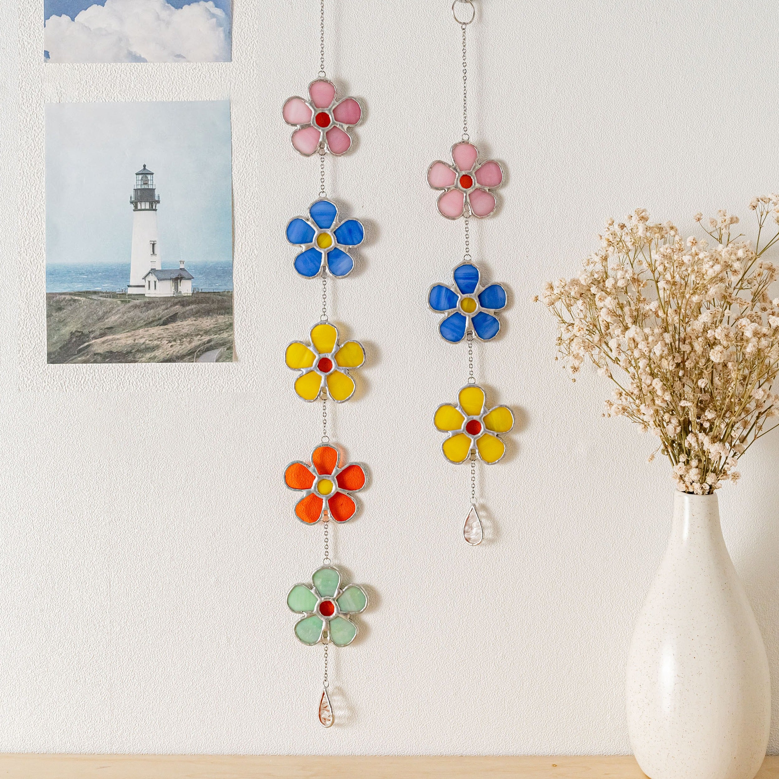 Stained Glass Flower Garland Glass for Suncatcher Stained Glass F95