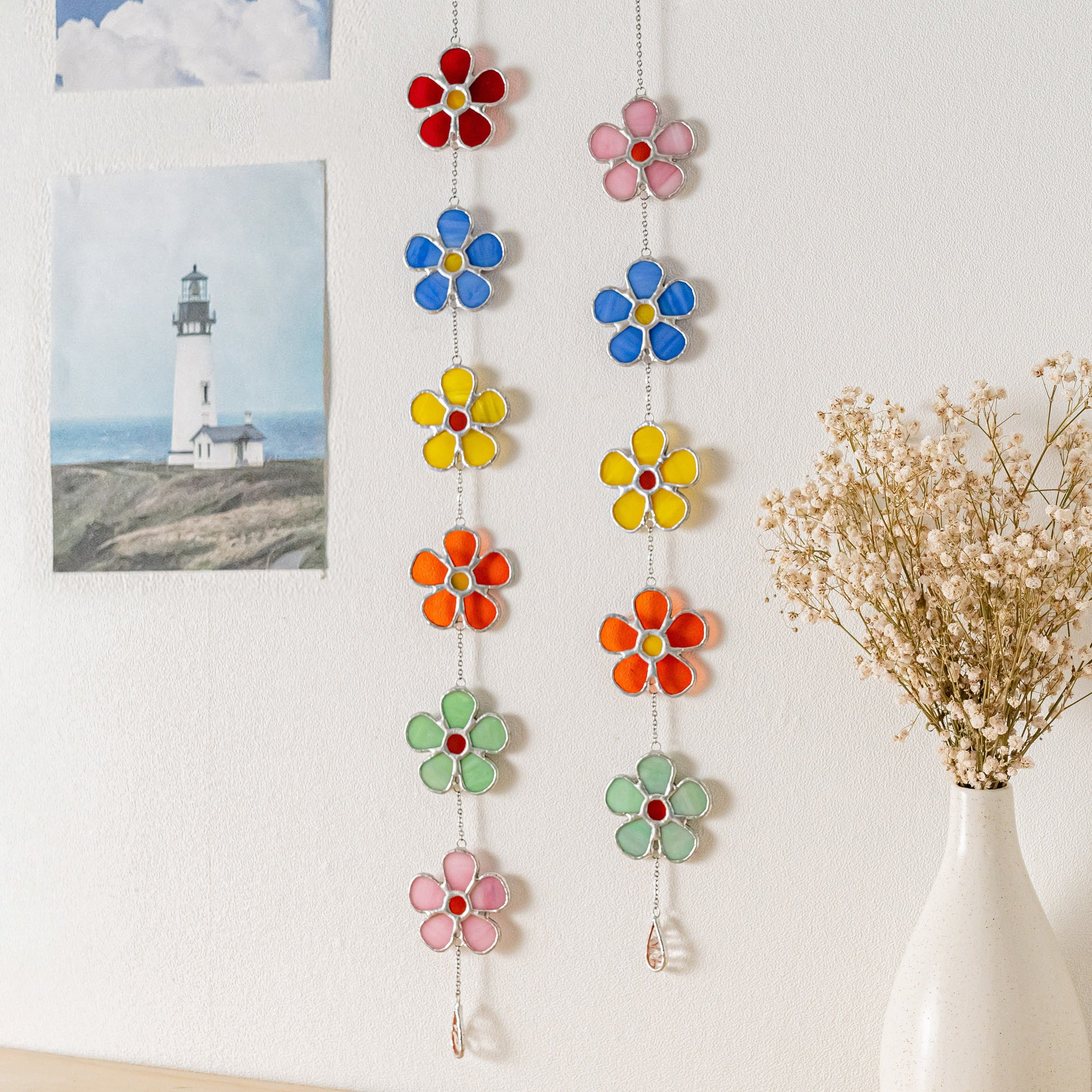 Stained Glass Flower Garland Glass for Suncatcher Stained Glass F95