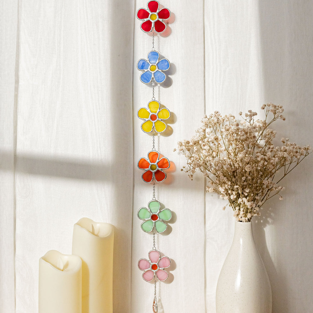 Stained Glass Flower Garland Glass for Suncatcher Stained Glass F95