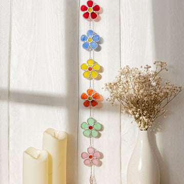 Stained Glass Flower Garland Glass for Art Glass Wall Art F95