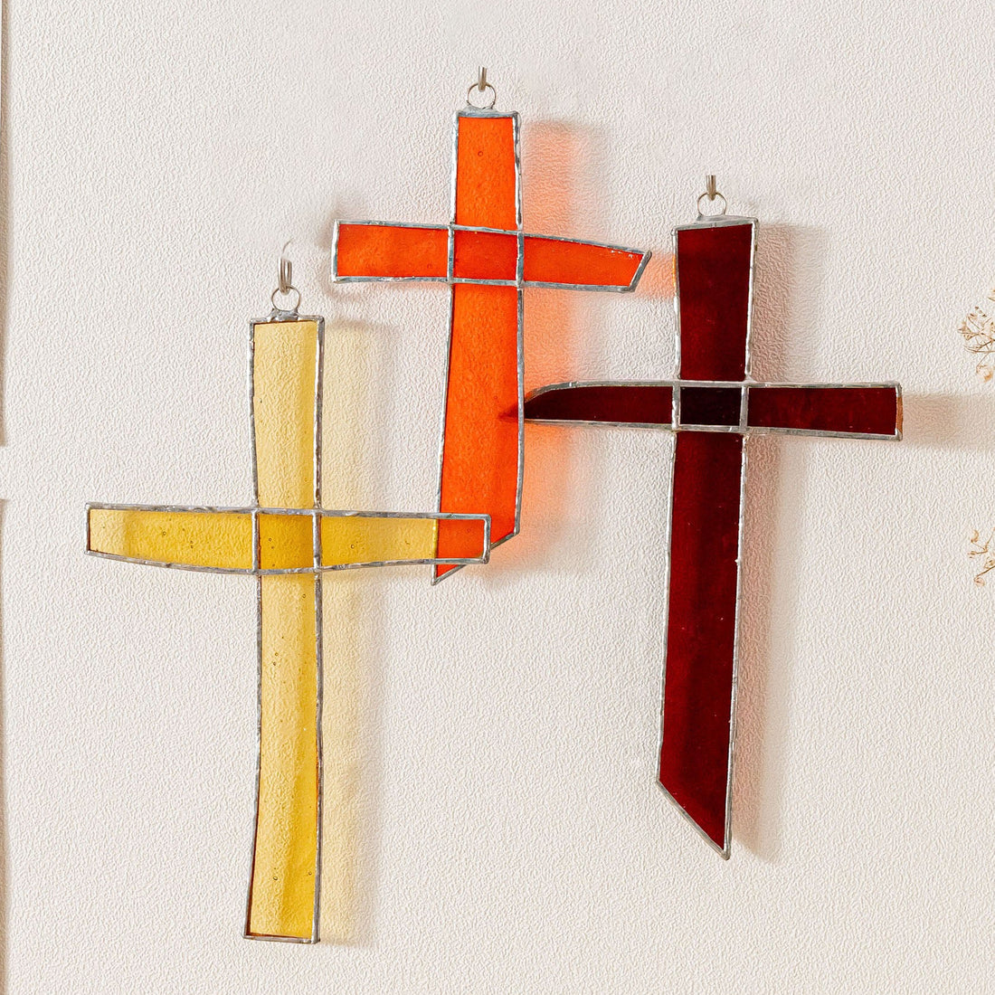 Stained Glass Cross Suncatcher, Stained glass window and art F04