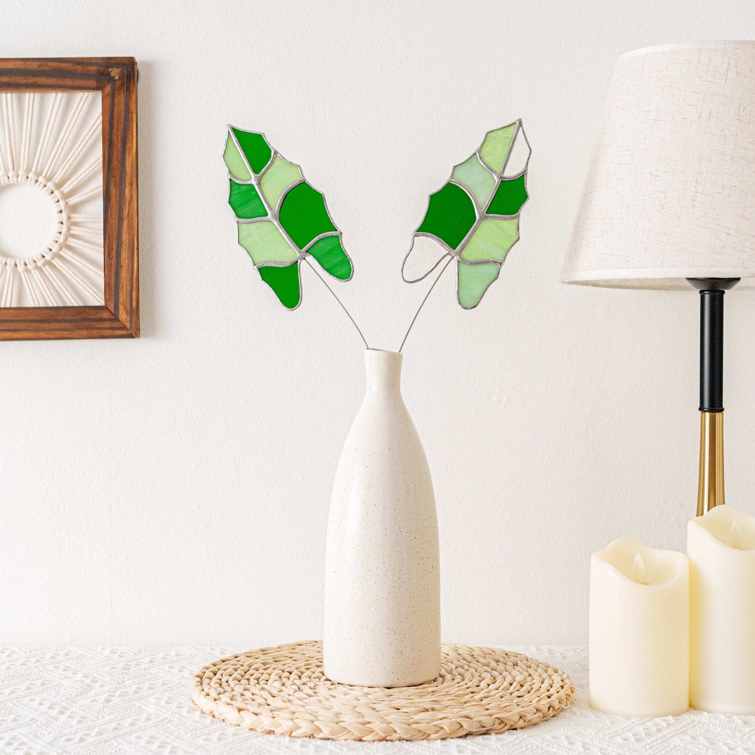 Stained Glass Monstera Leaves for Boho and Tropical Home Decor