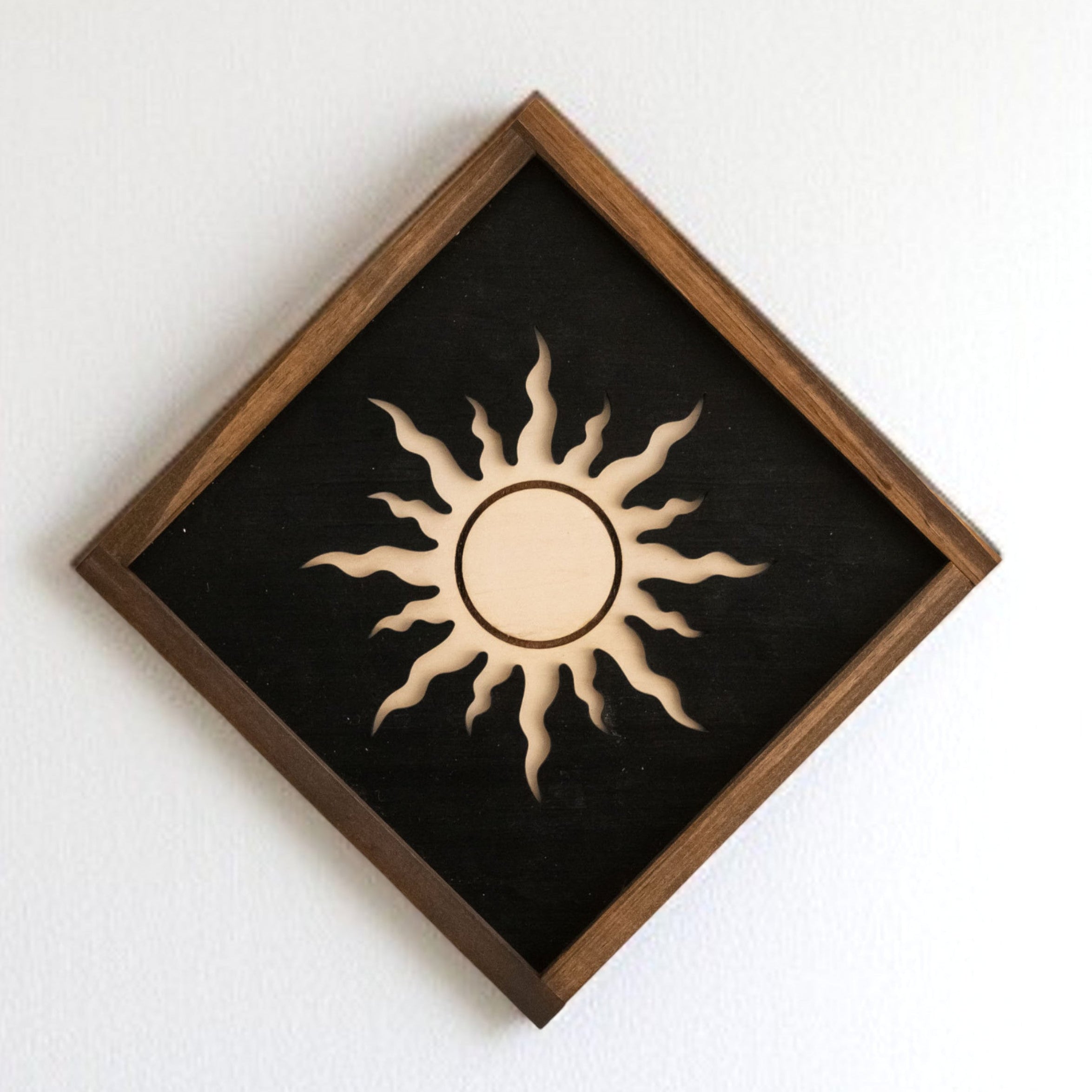 Wooden Sun And Moon Wall Art Wood Decor for Modern Spaces Y55