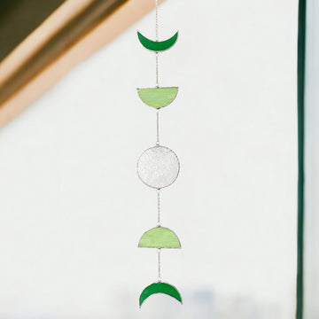Stained Glass Moon Phase Hanging glass and Window hangings F12