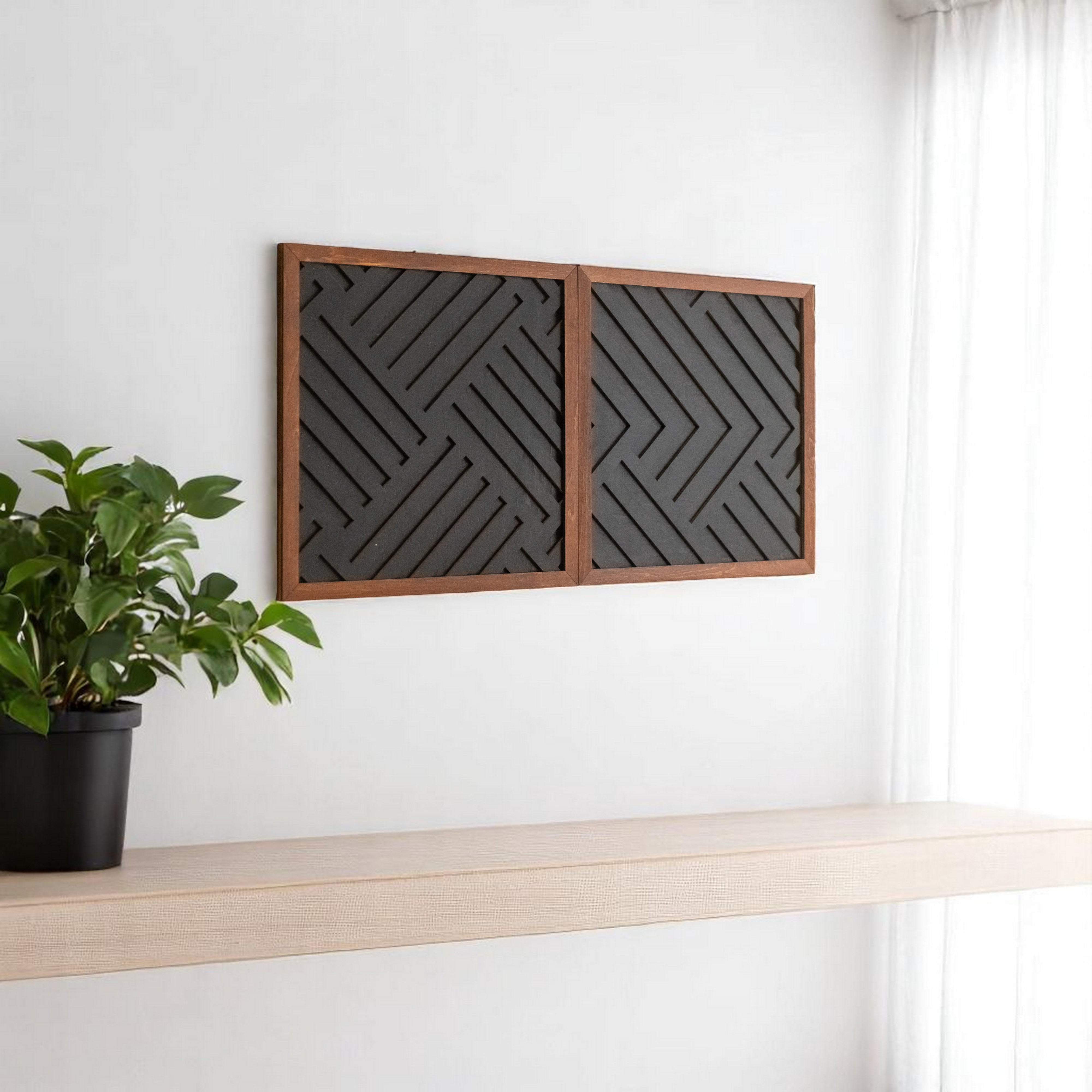 Wooden Geometric Wall Art Panel, Modern wall decor and art Y73