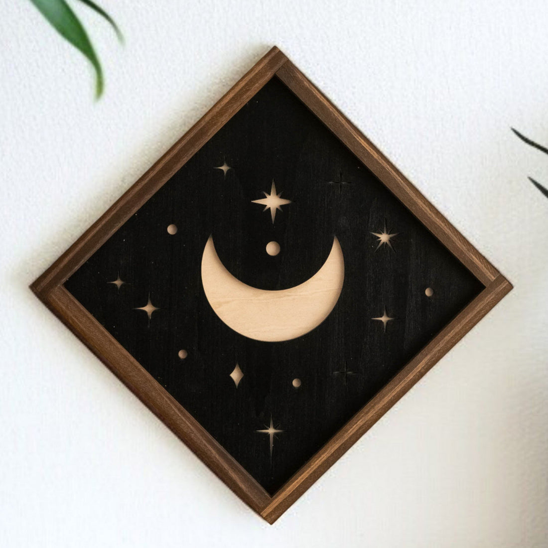 Wooden Sun And Moon Wall Art Wood Decor for Boho Homes Y55