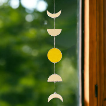 Stained Glass Moon Phase Hanging decor and Decorative suncatcher F12