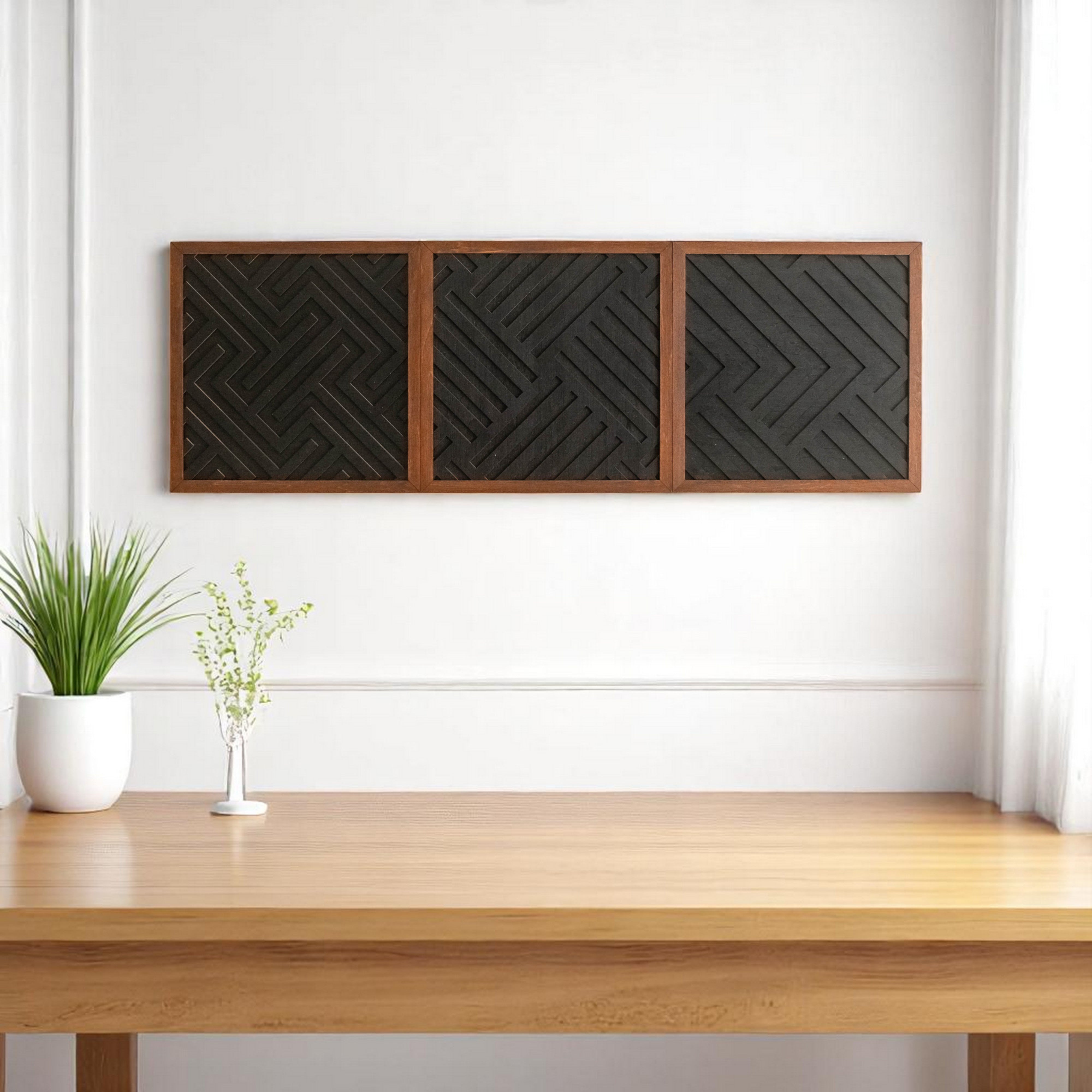 Wooden Geometric Wall Art Panel, Modern wall decor and art Y73