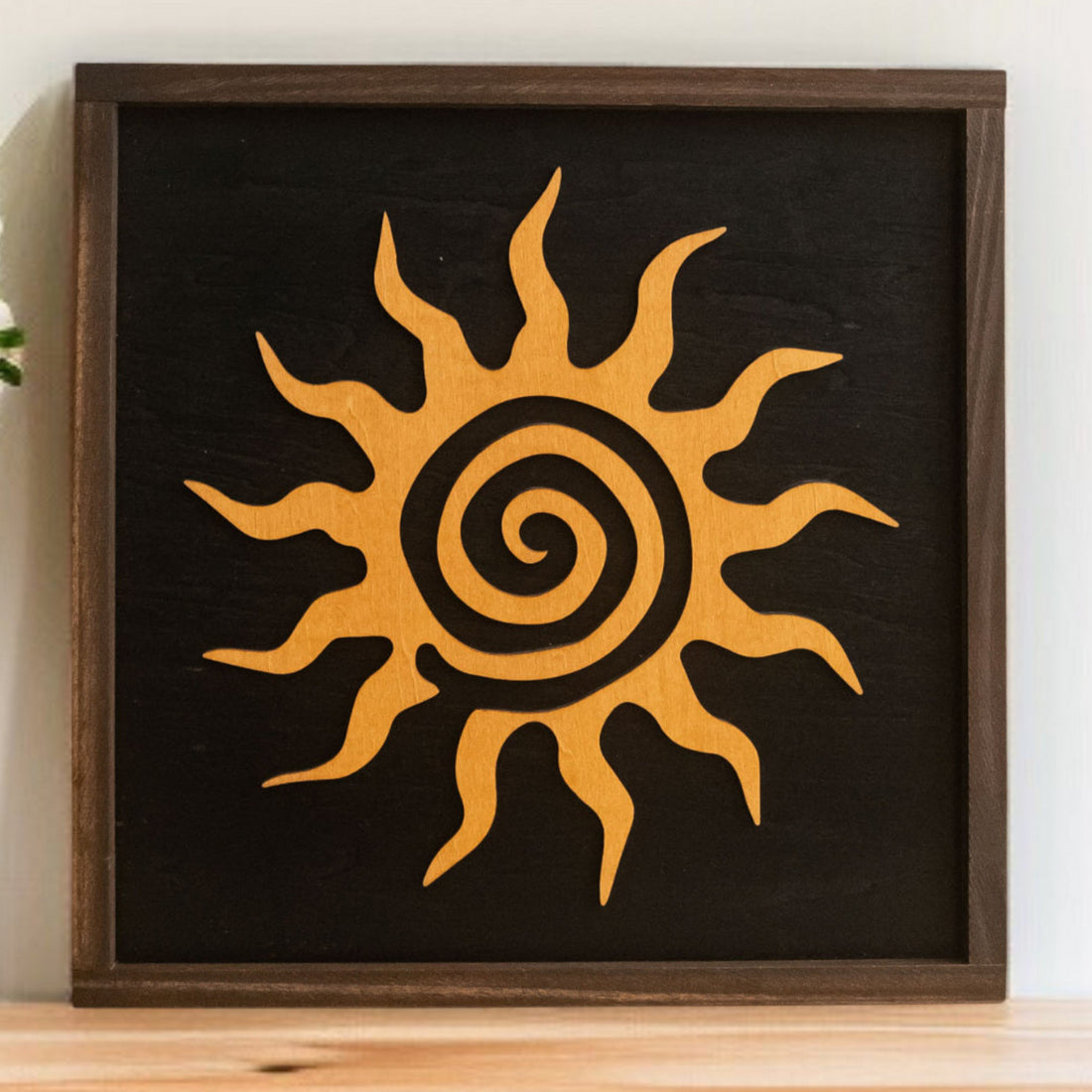Wooden Sun And Moon Wall Art Wood Decor and Boho Accent Y54