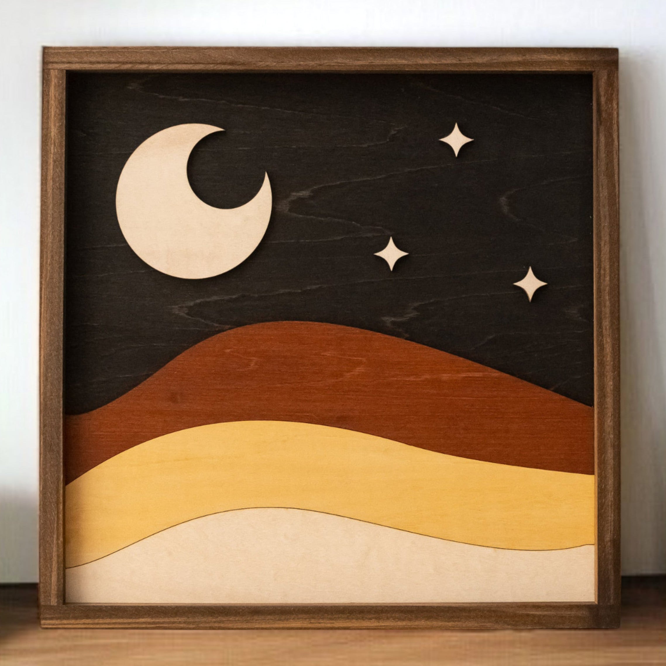 Wooden Sun And Moon Wall Art Wood Decor and Celestial Accent Y56
