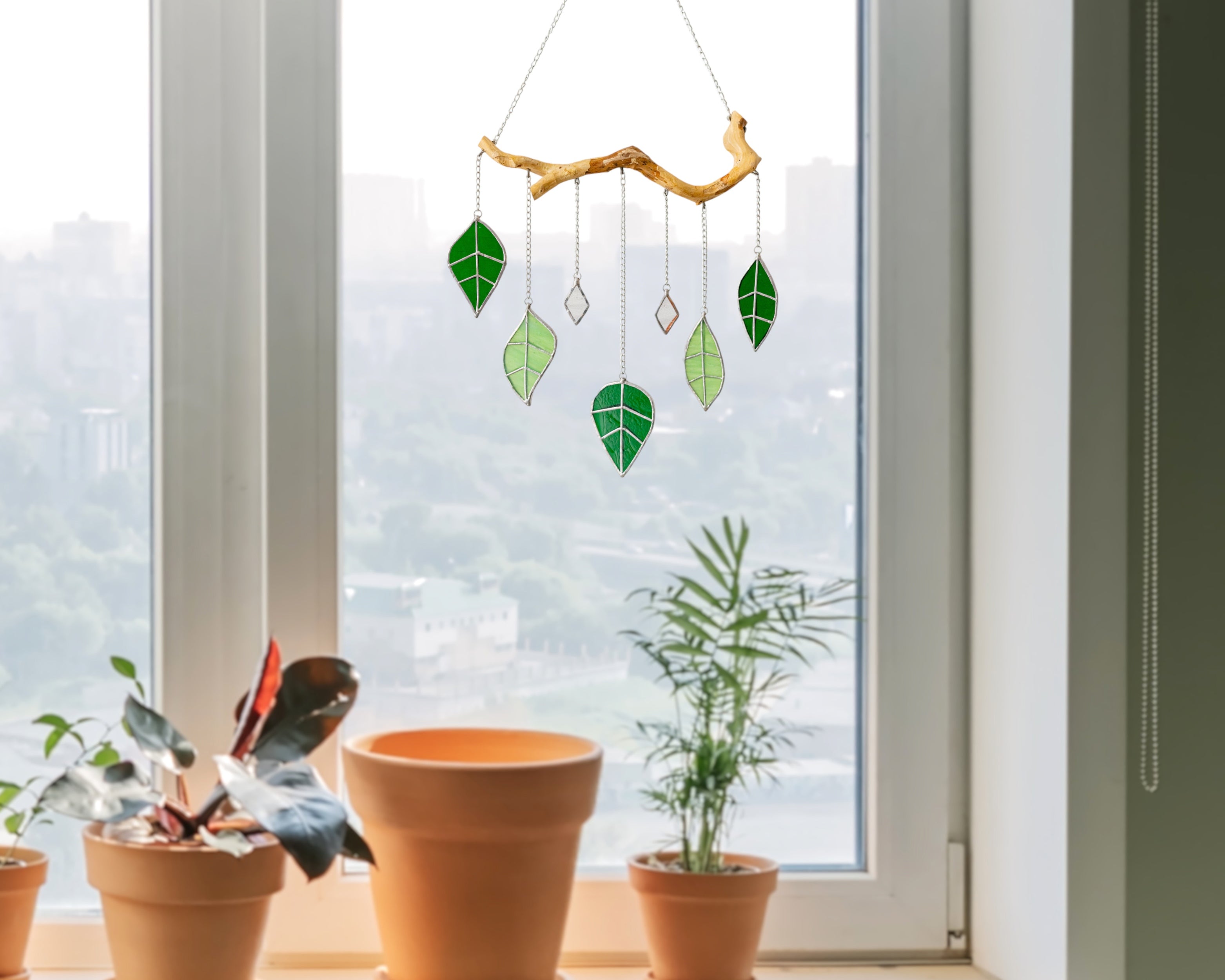 Stained Glass Wind Chime Decor, Beautiful wind chimes F26