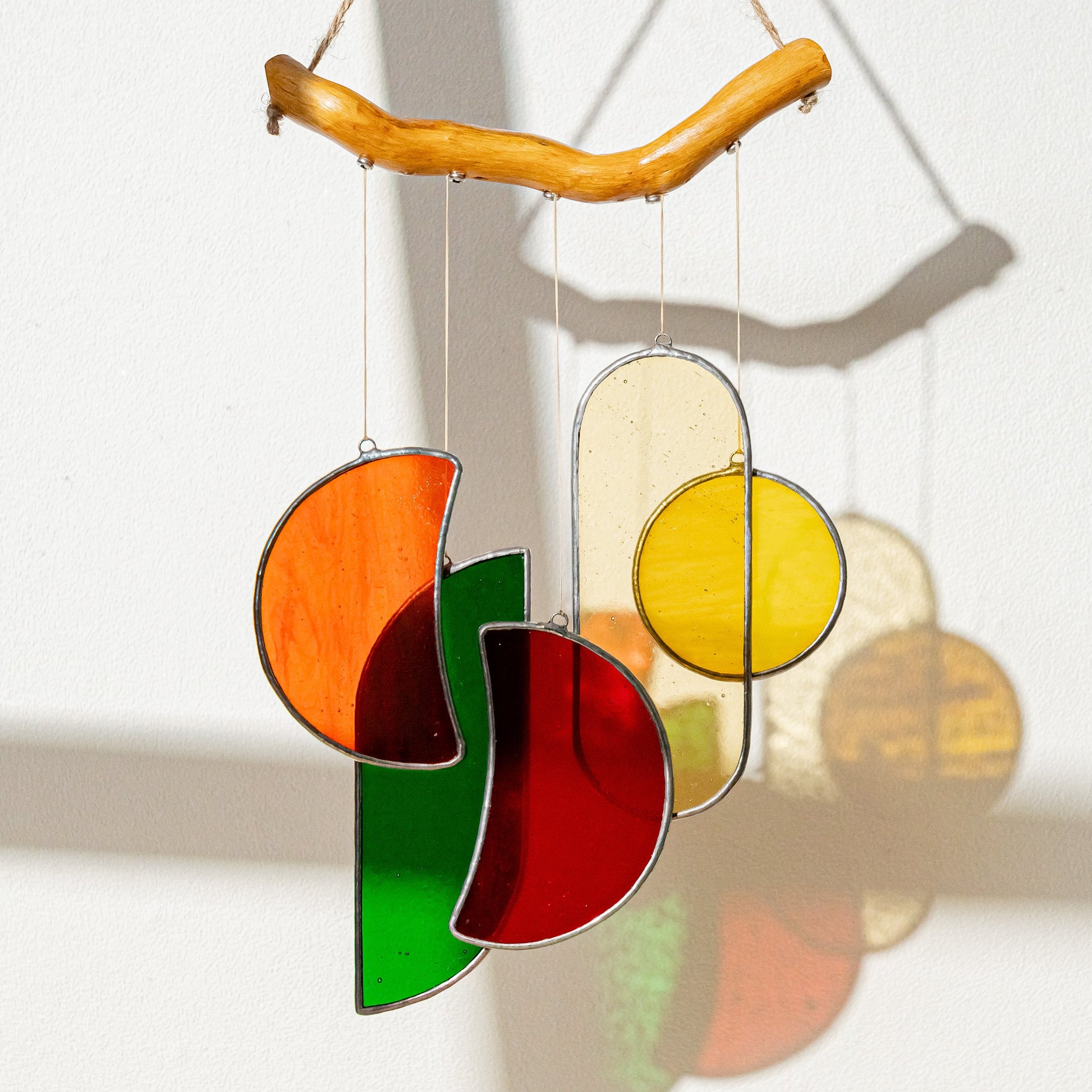 Stained Glass Wind Chime Decor, Boho style home and art F88