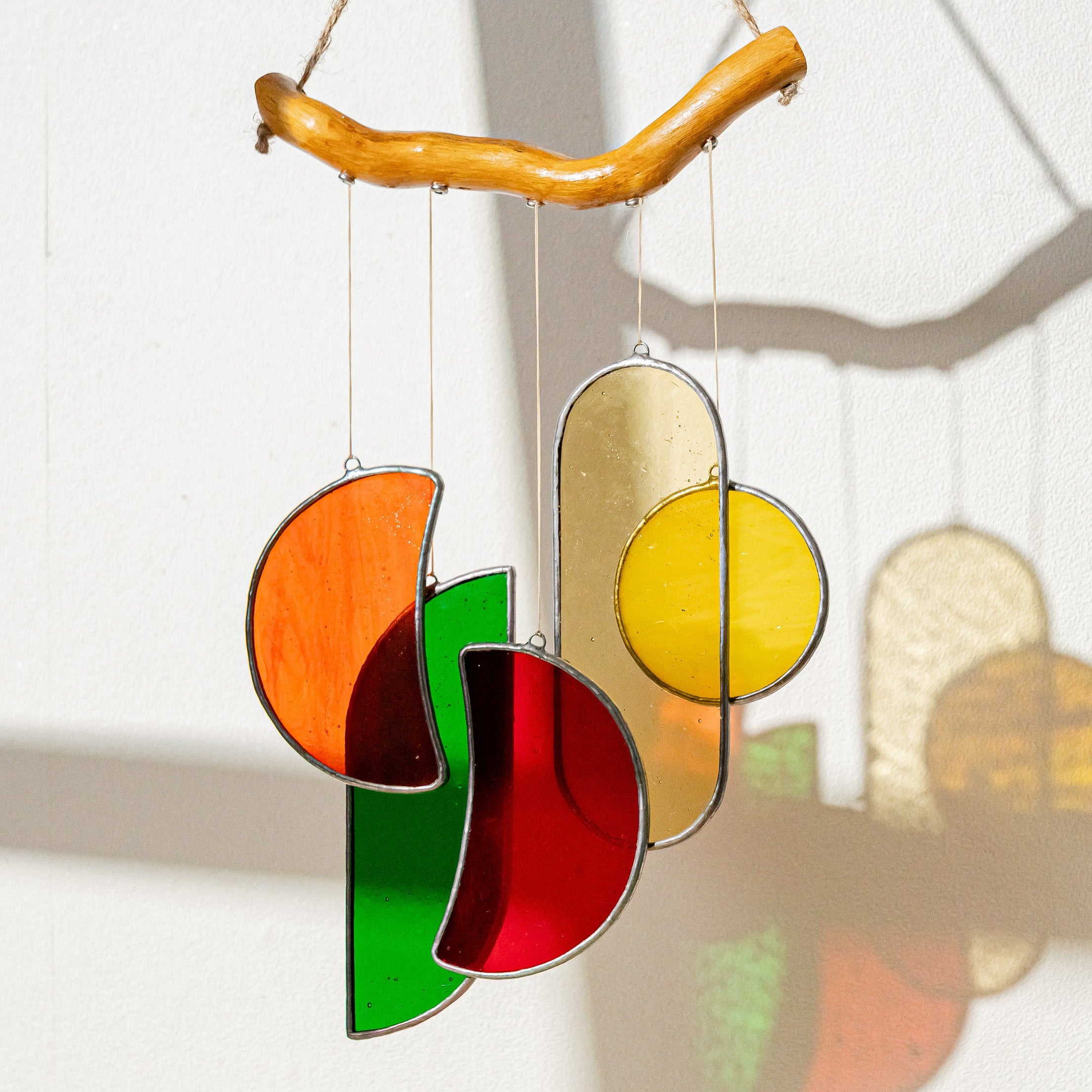 Stained Glass Wind Chime Decor, Boho style home and art F88