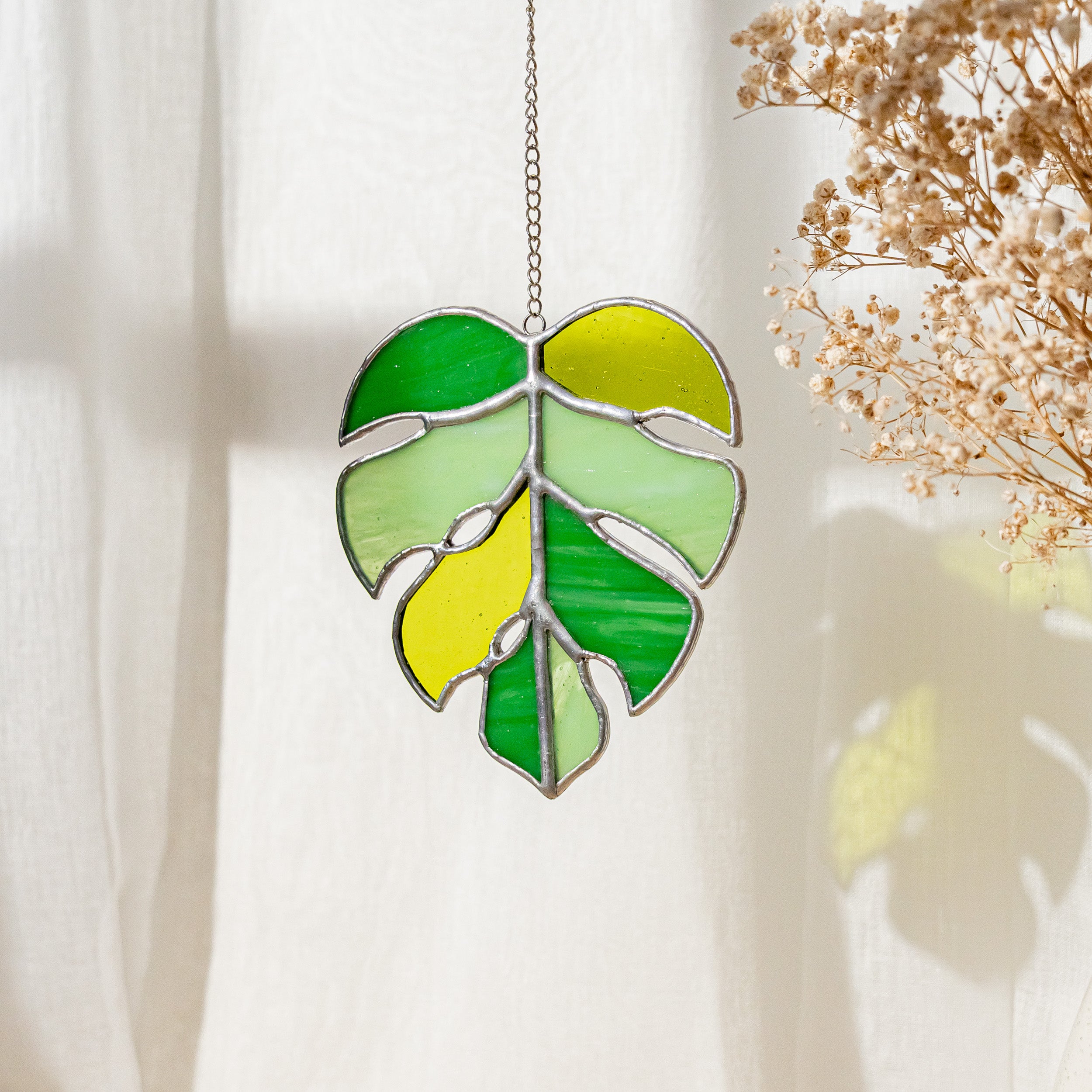 Monstera Leaf Stained Glass decor and Window Hangings F57