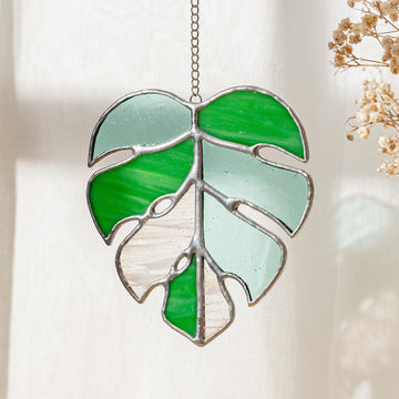 Monstera Leaf Stained Glass Stained Glass for Home Ornaments F57